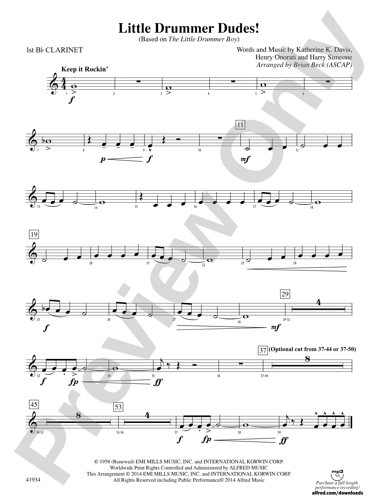 Little Drummer Dudes!: 1st B-flat Clarinet