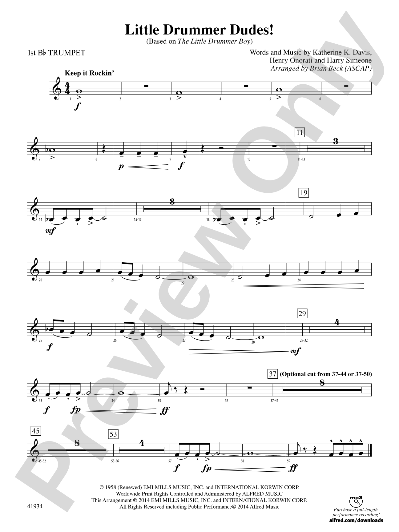 Little Drummer Dudes!: 1st B-flat Trumpet
