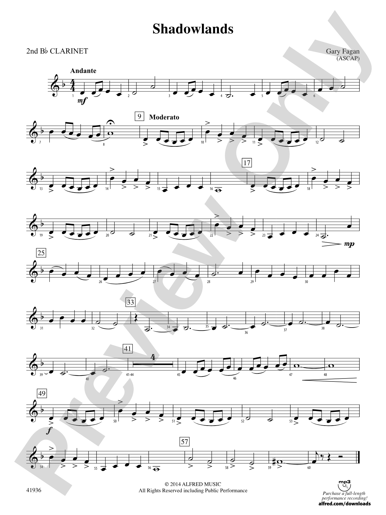 Shadowlands: 2nd B-flat Clarinet