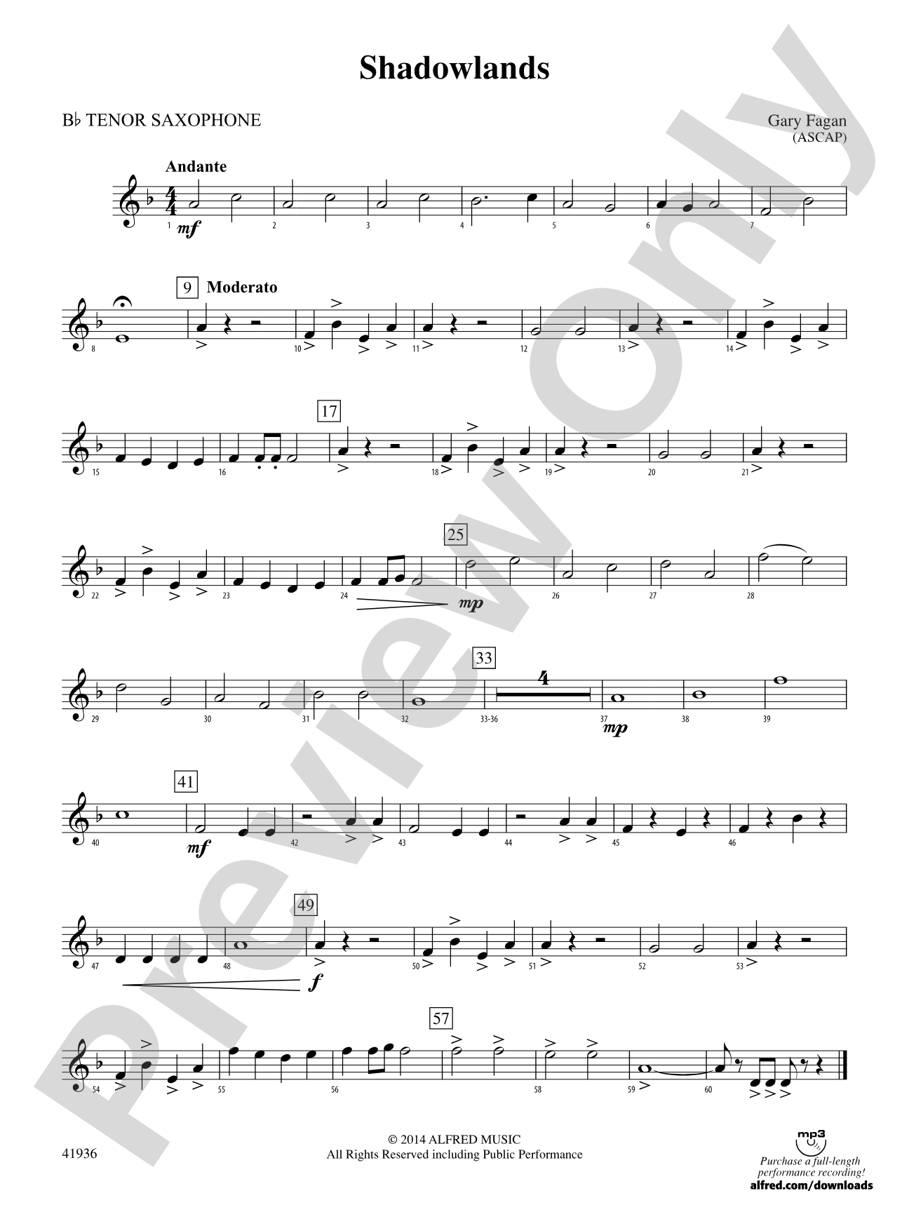Shadowlands: B-flat Tenor Saxophone