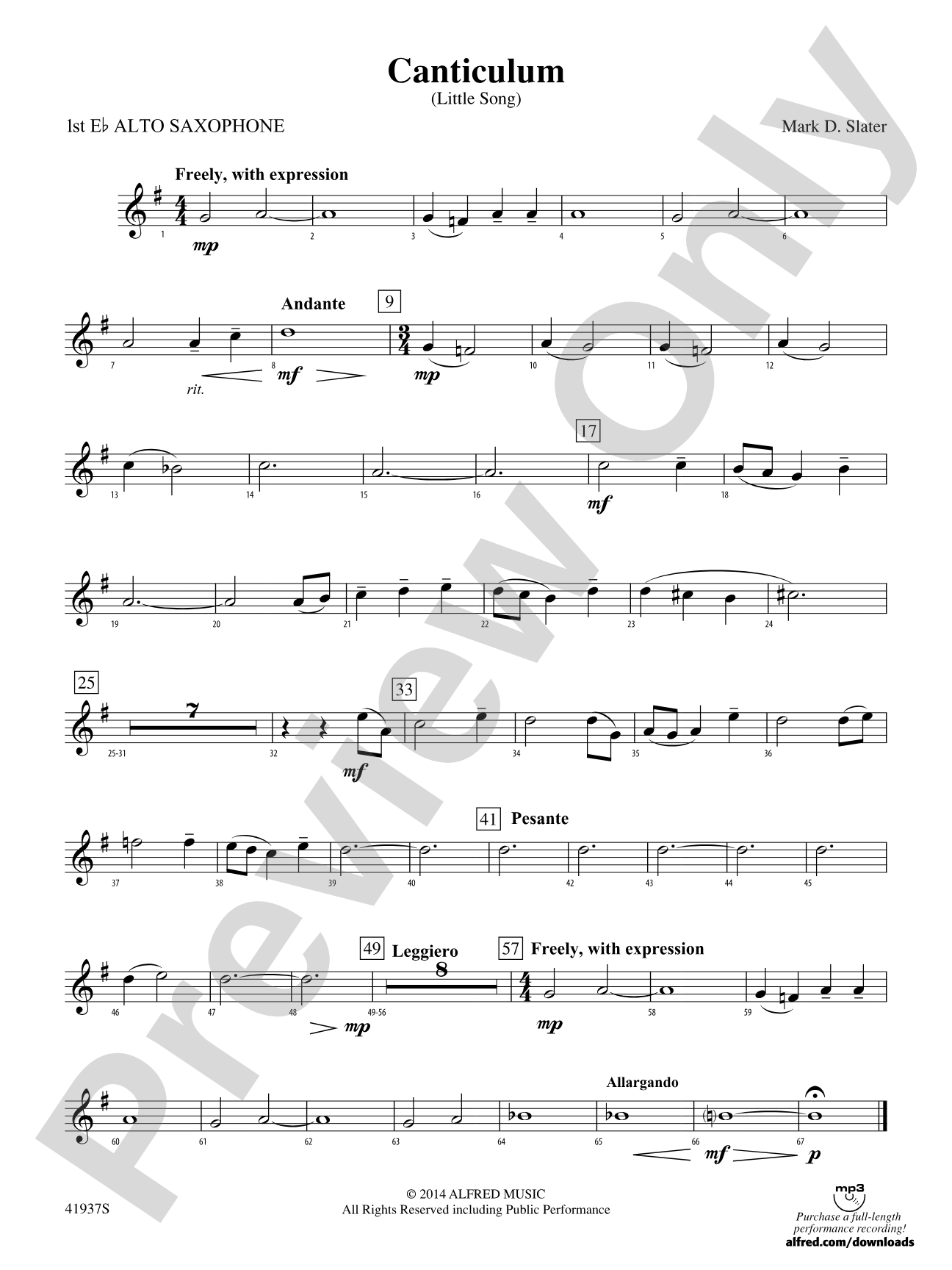 Canticulum: E-flat Alto Saxophone