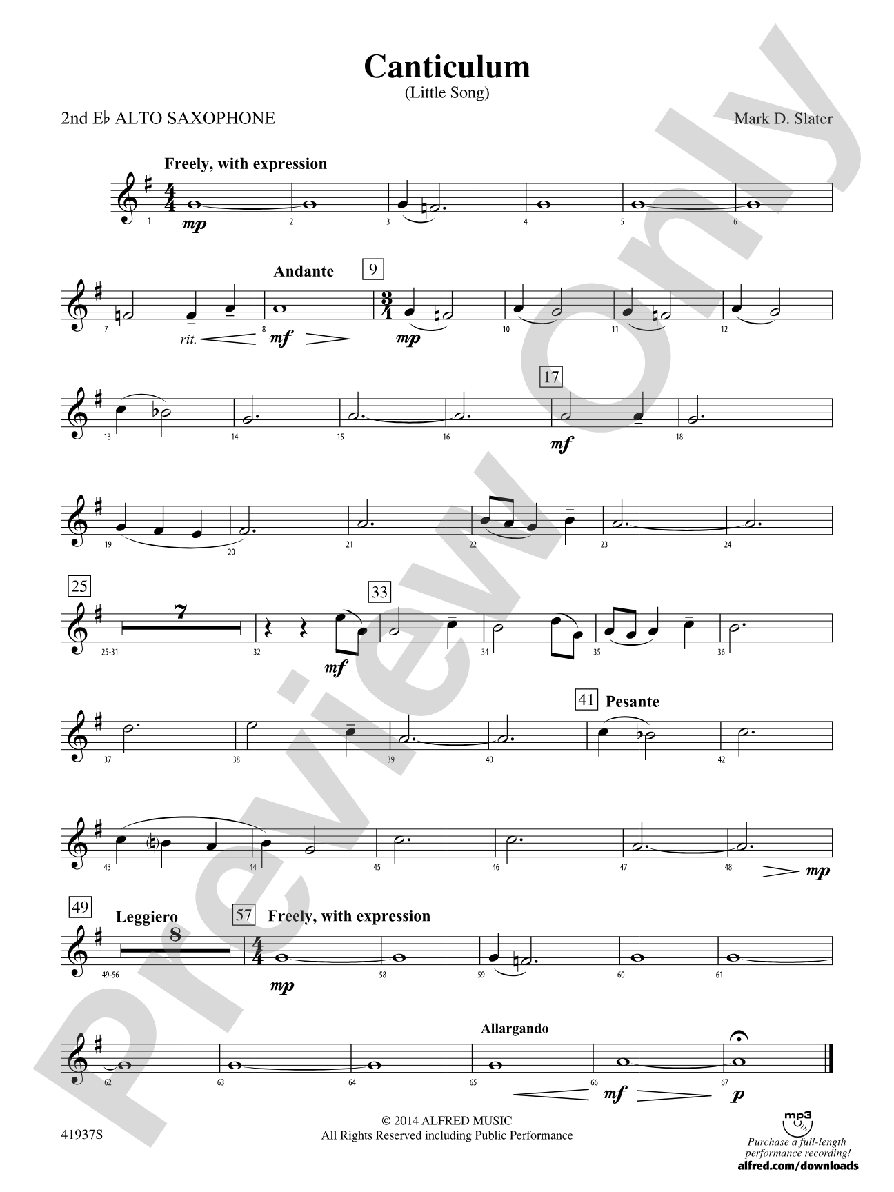 Canticulum: 2nd E-flat Alto Saxophone