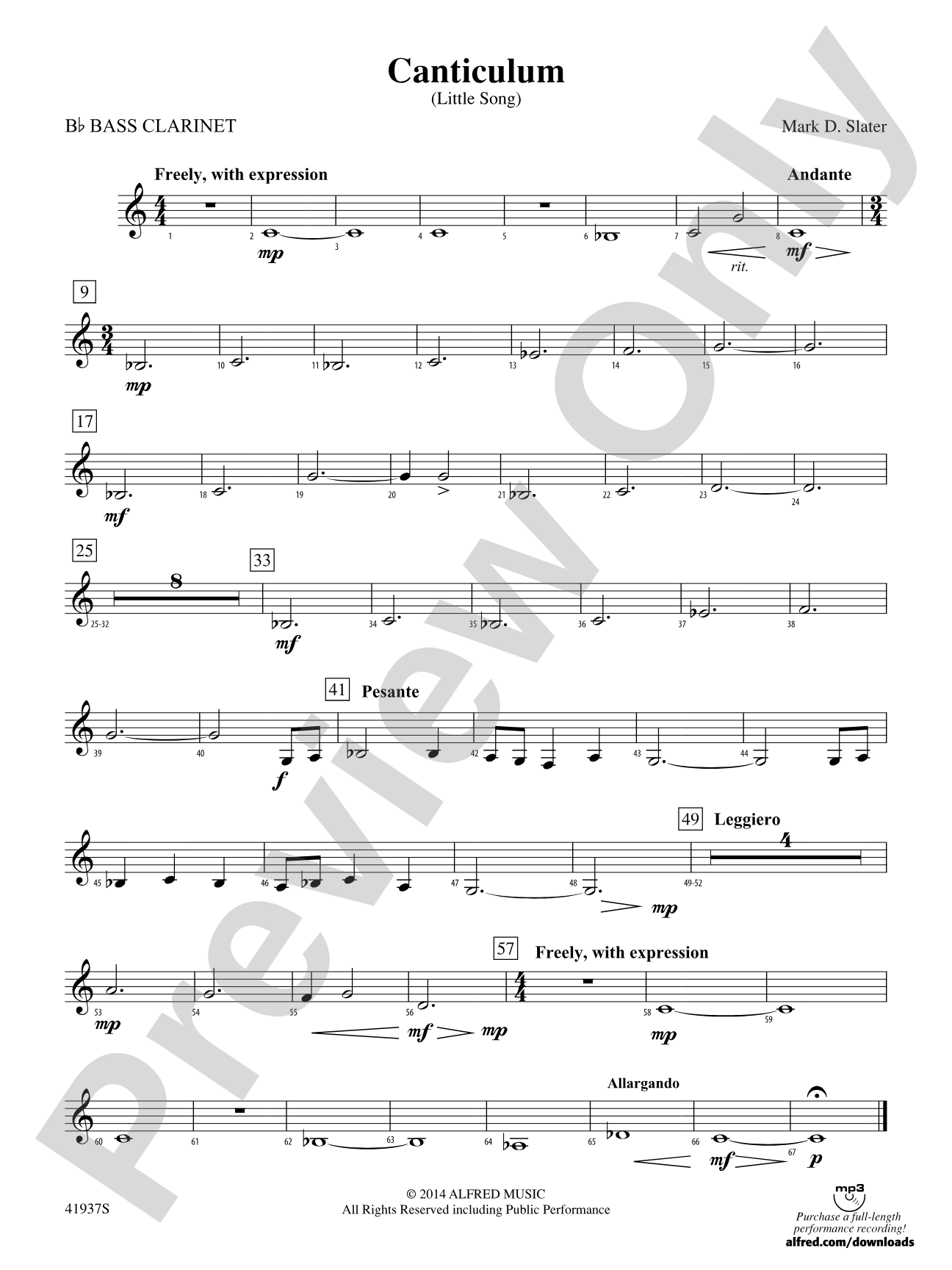 Canticulum: B-flat Bass Clarinet