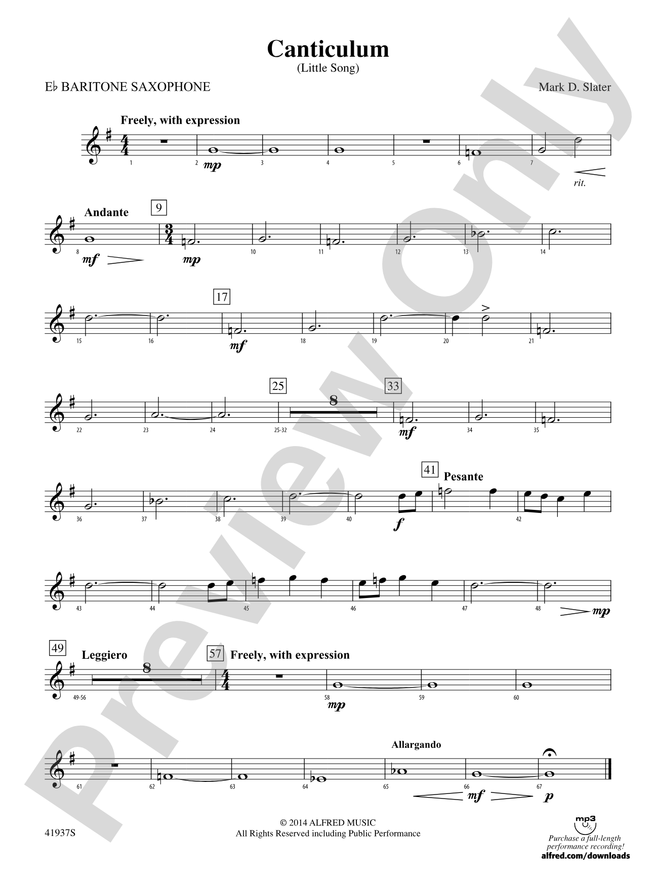 Canticulum: E-flat Baritone Saxophone