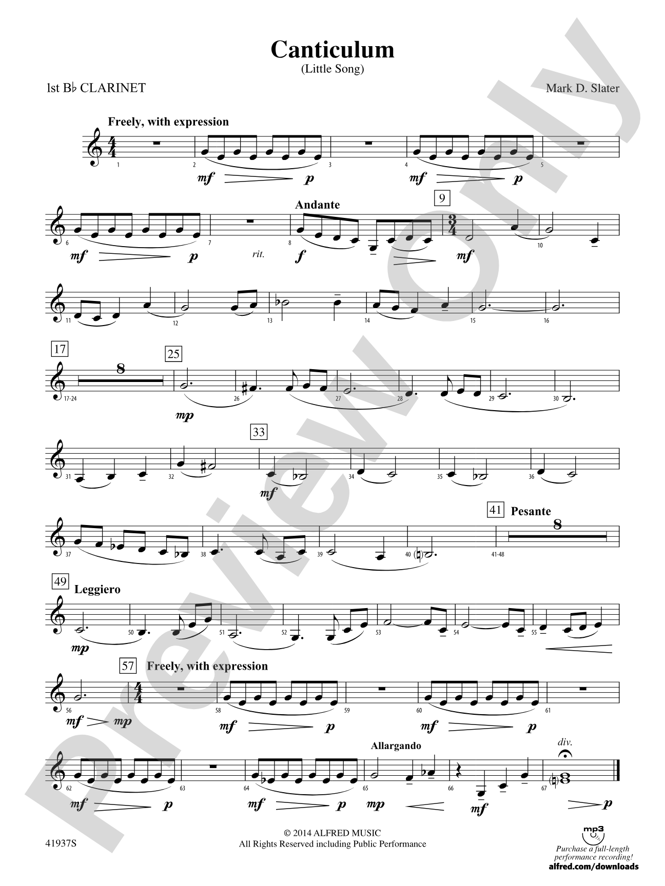 Canticulum: 1st B-flat Clarinet