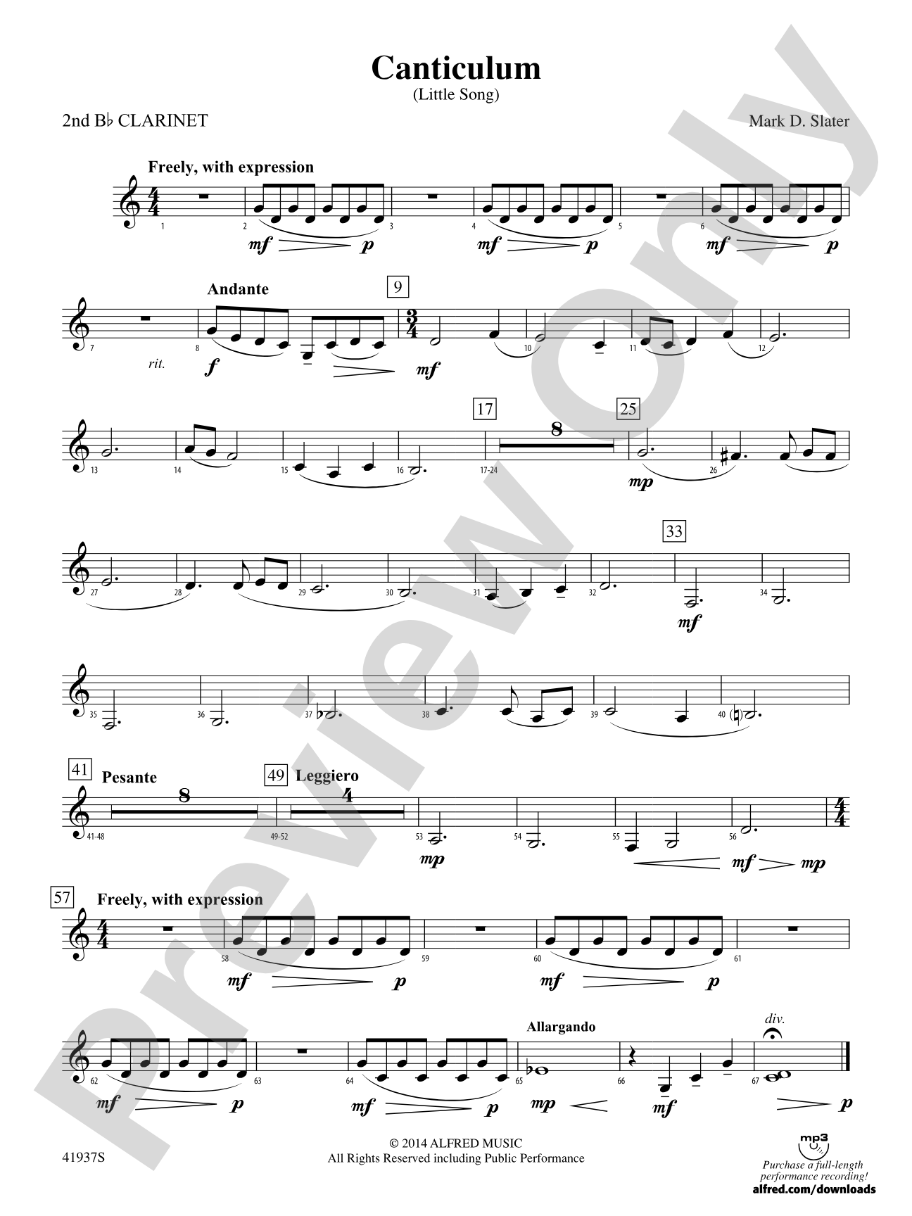 Canticulum: 2nd B-flat Clarinet