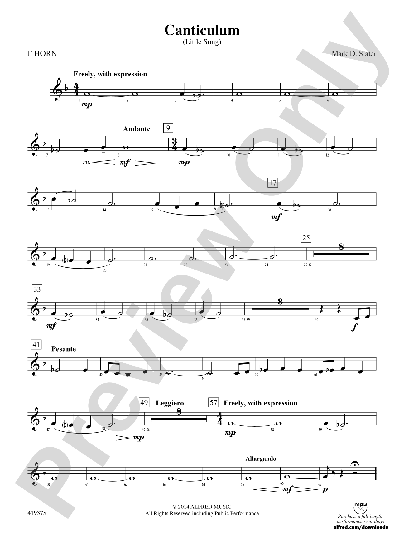 Canticulum: 1st F Horn