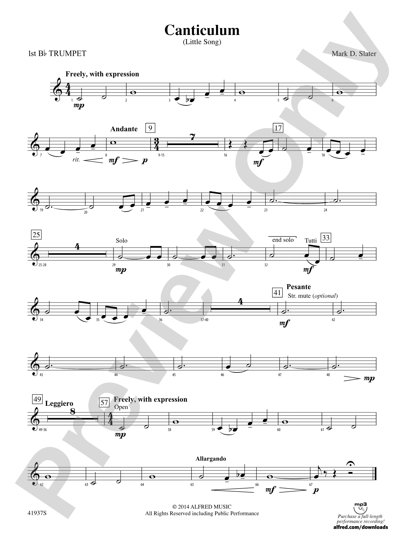 Canticulum: 1st B-flat Trumpet