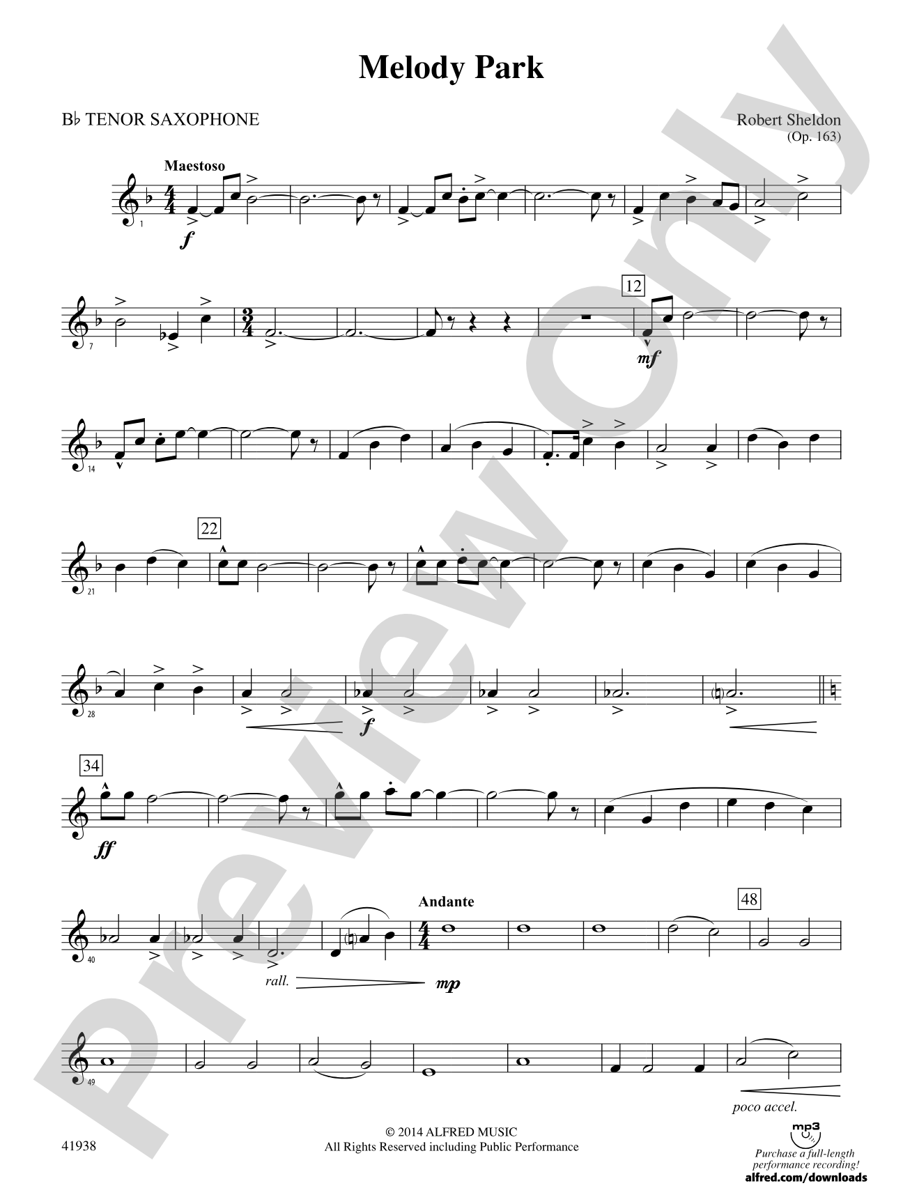 Melody Park: B-flat Tenor Saxophone