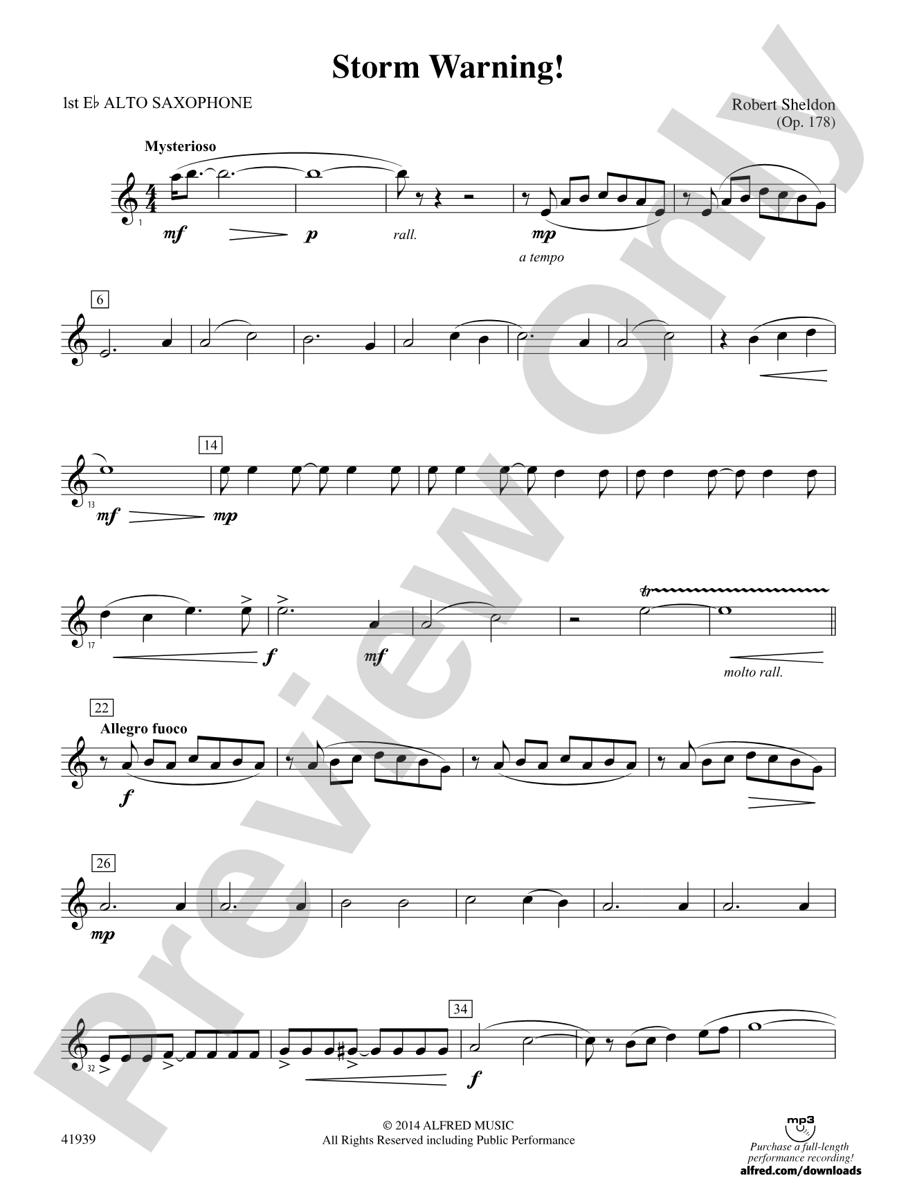 Storm Warning!: E-flat Alto Saxophone