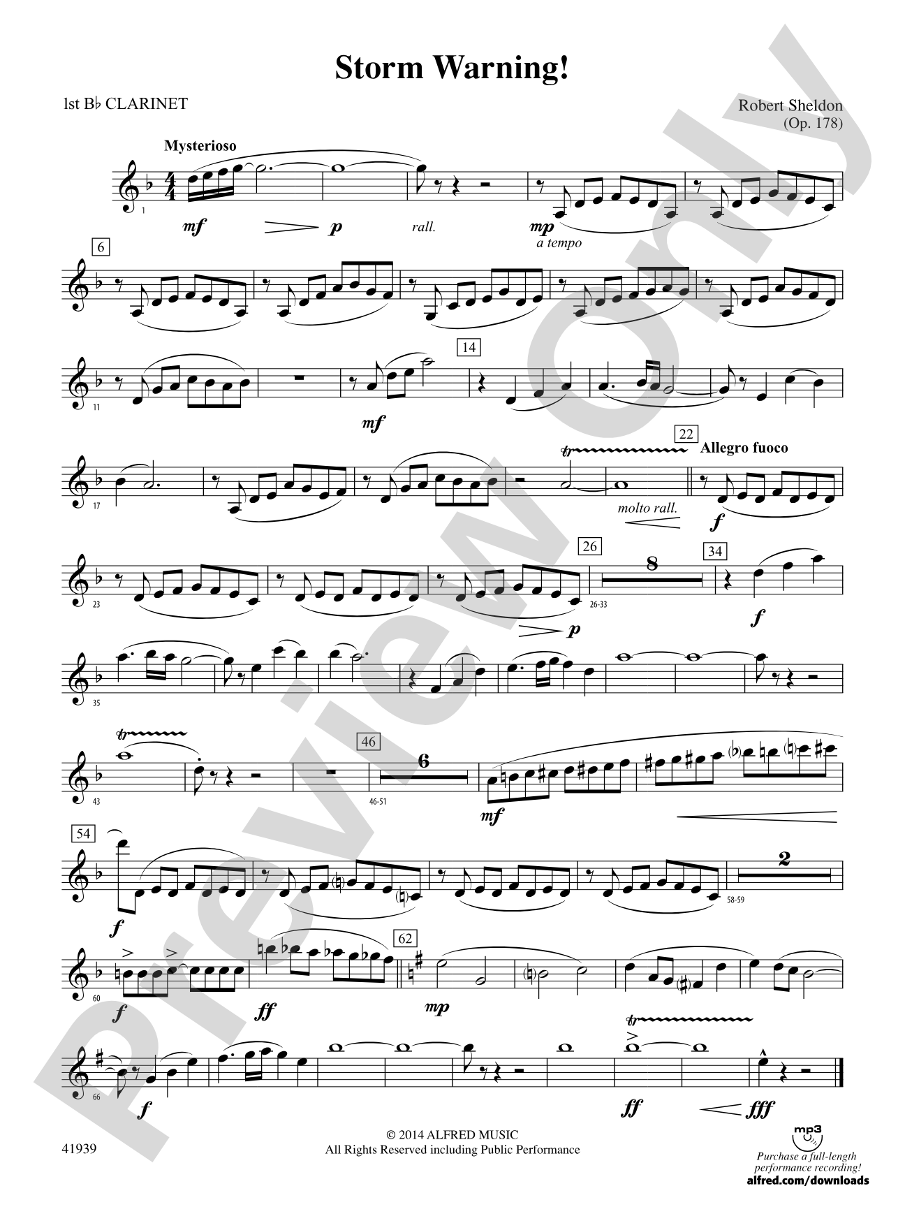 Storm Warning!: 1st B-flat Clarinet
