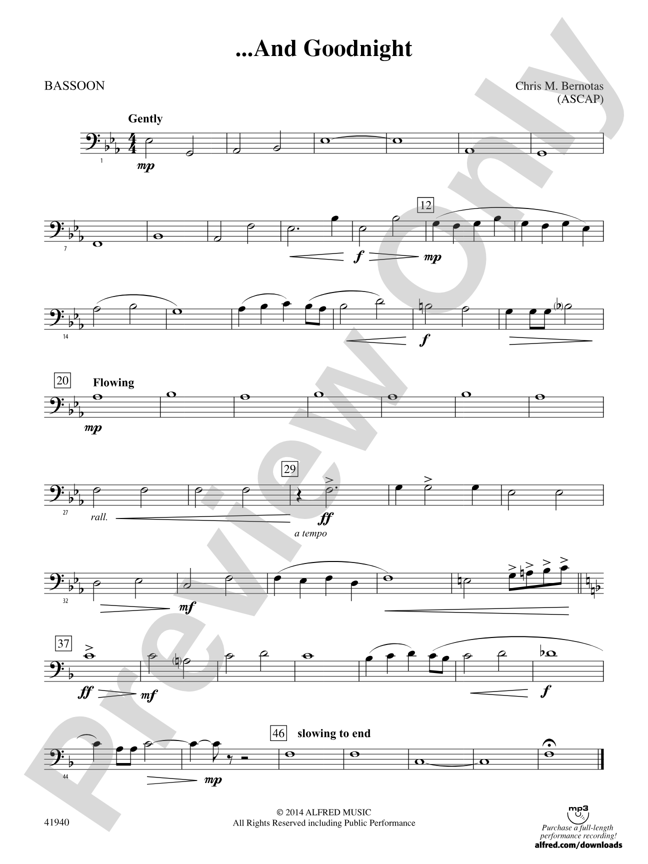 ... And Goodnight: Bassoon