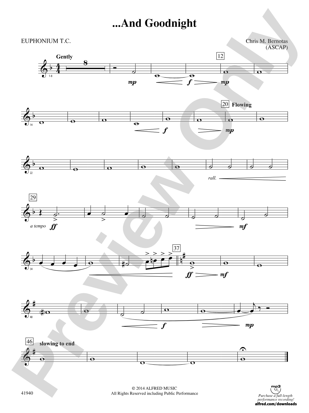 ... And Goodnight: Baritone T.C.