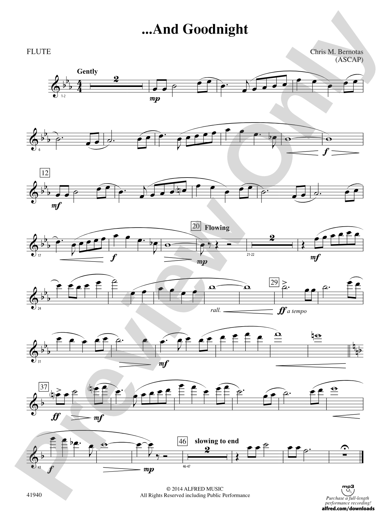 ... And Goodnight: Flute
