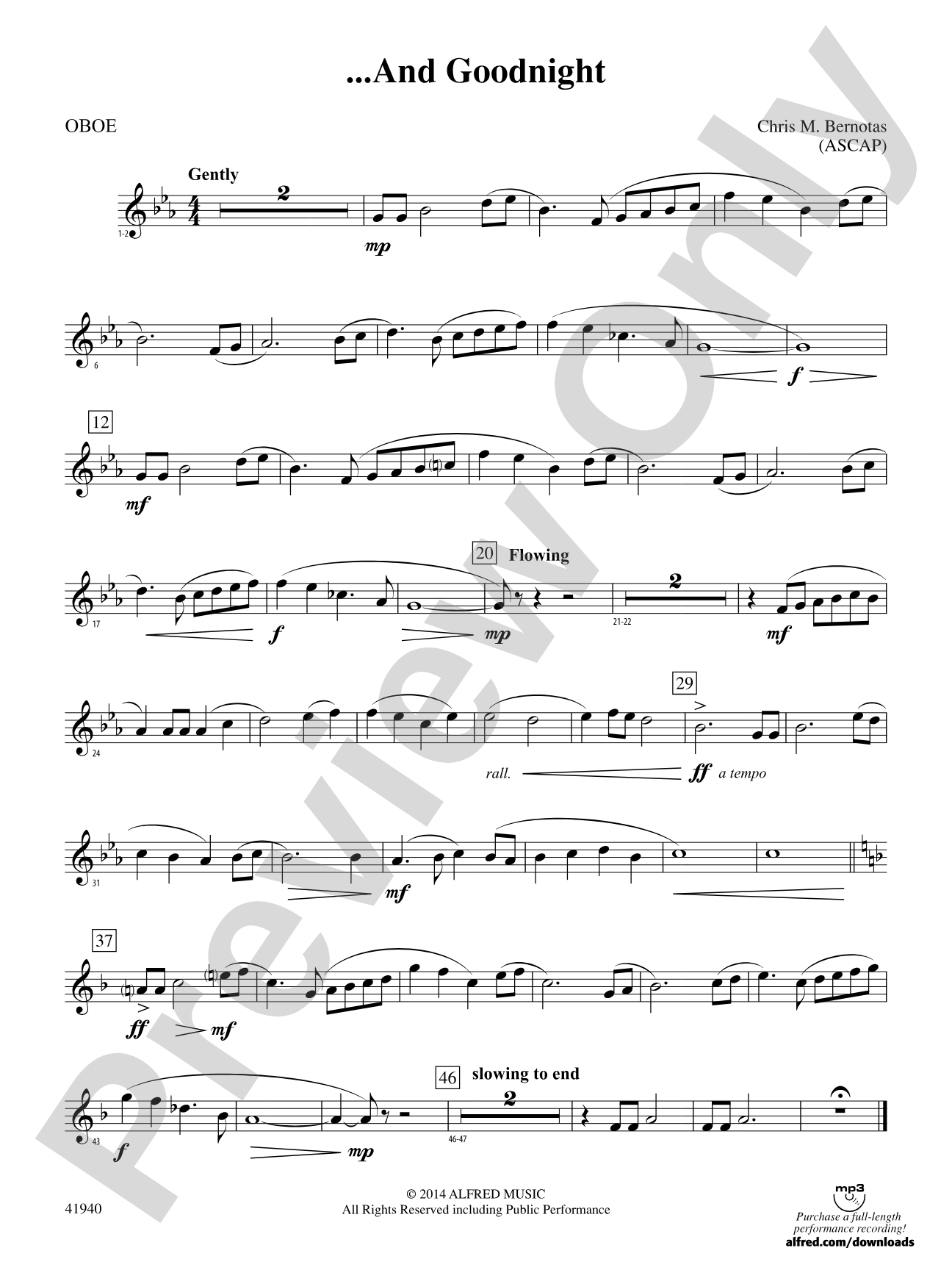 ... And Goodnight: Oboe