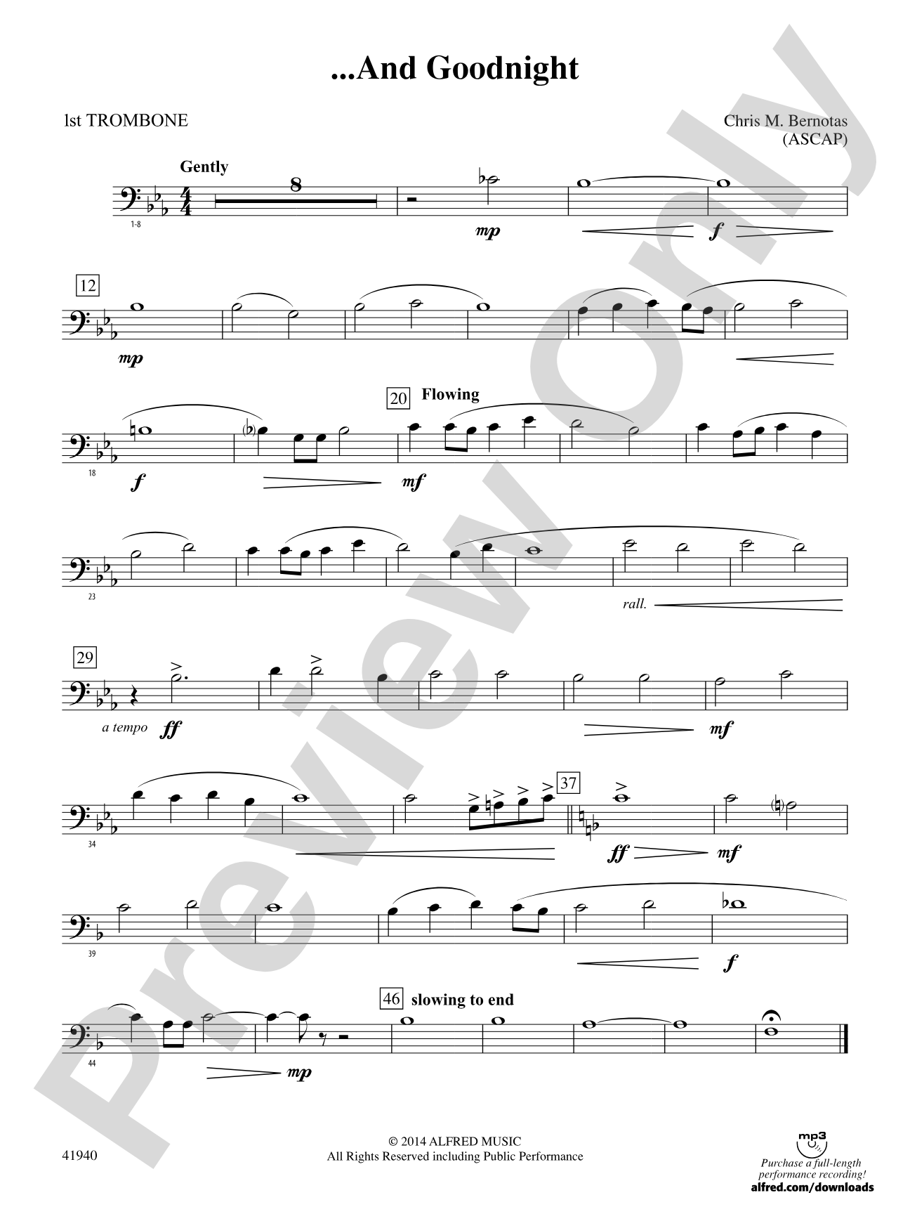 ... And Goodnight: 1st Trombone