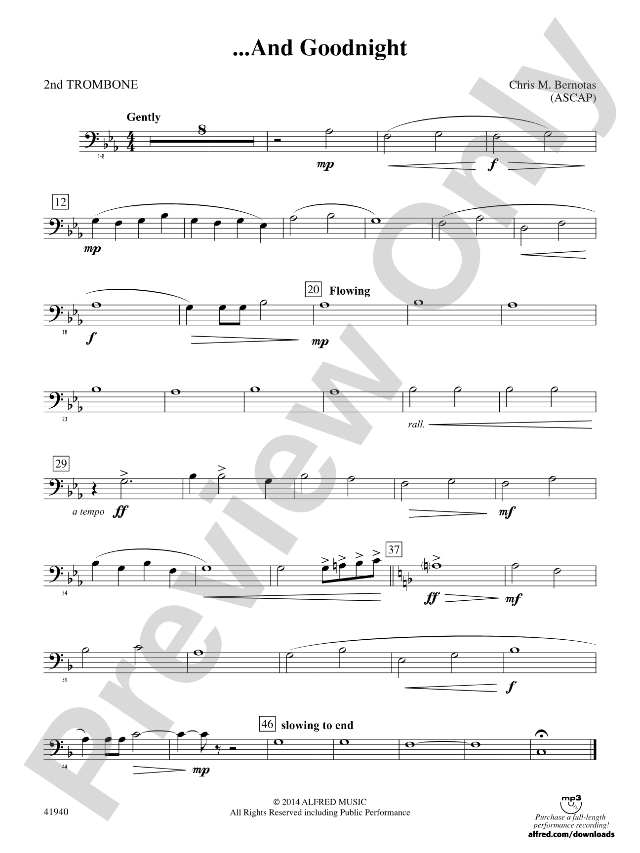 ... And Goodnight: 2nd Trombone