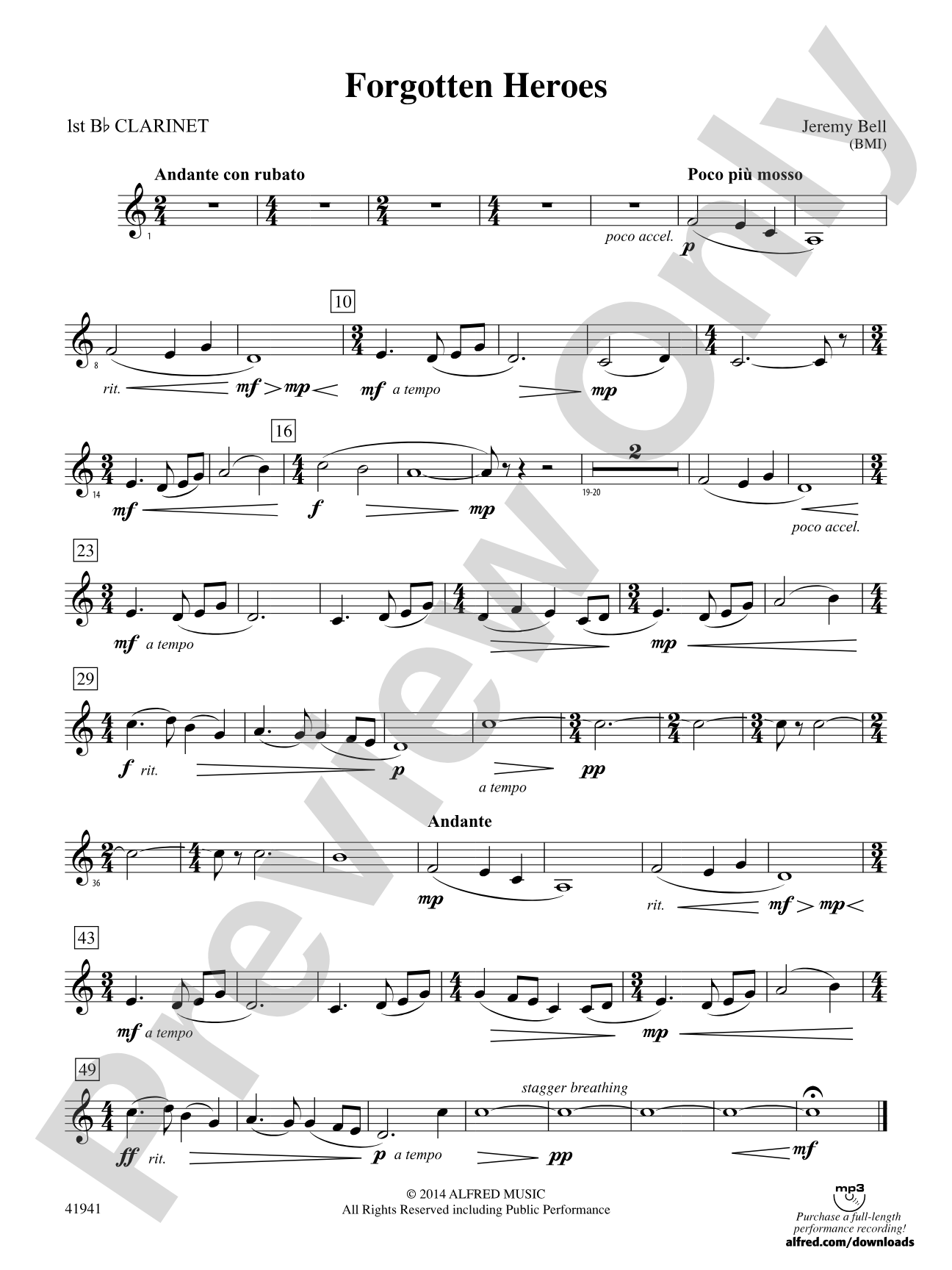 Forgotten Heroes: 1st B-flat Clarinet