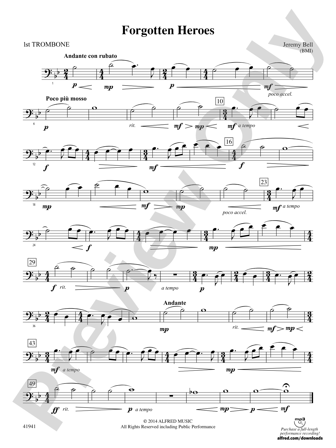 Forgotten Heroes: 1st Trombone