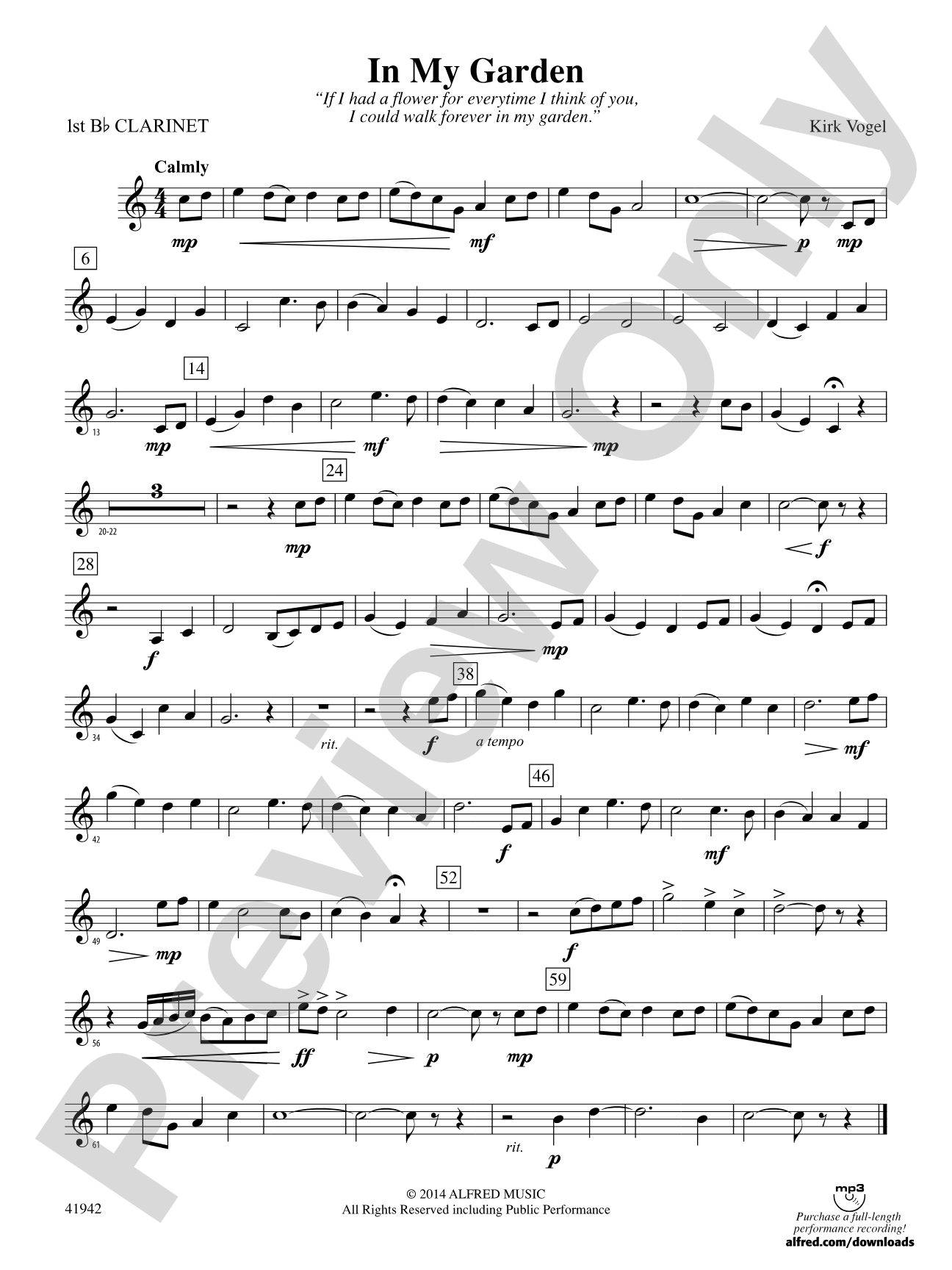 In My Garden: 1st B-flat Clarinet
