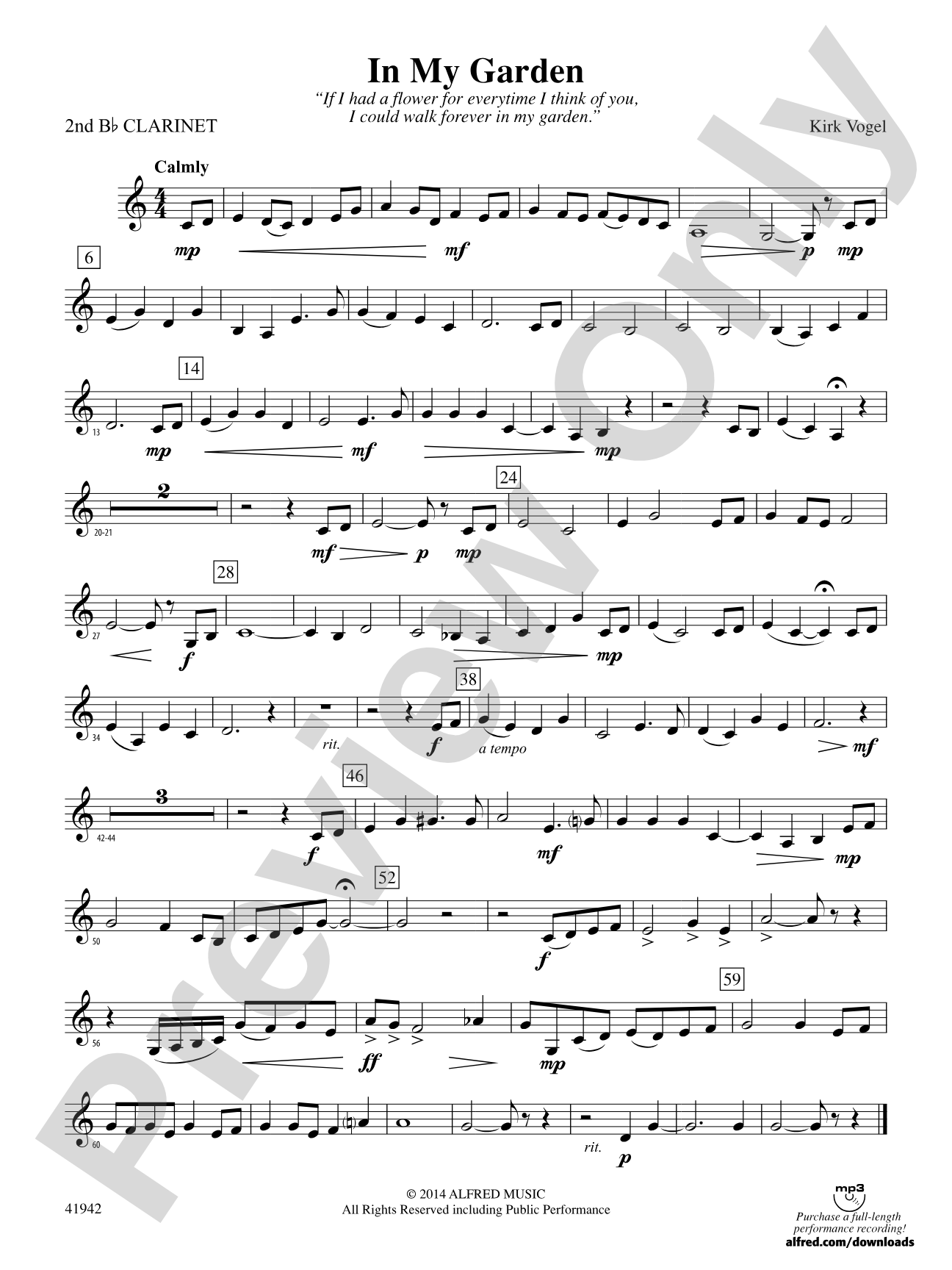 In My Garden: 2nd B-flat Clarinet