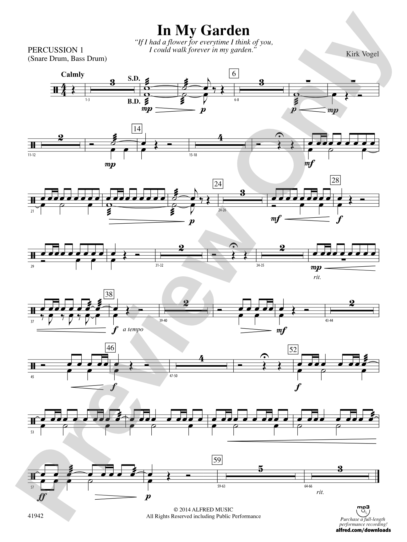 In My Garden: 1st Percussion
