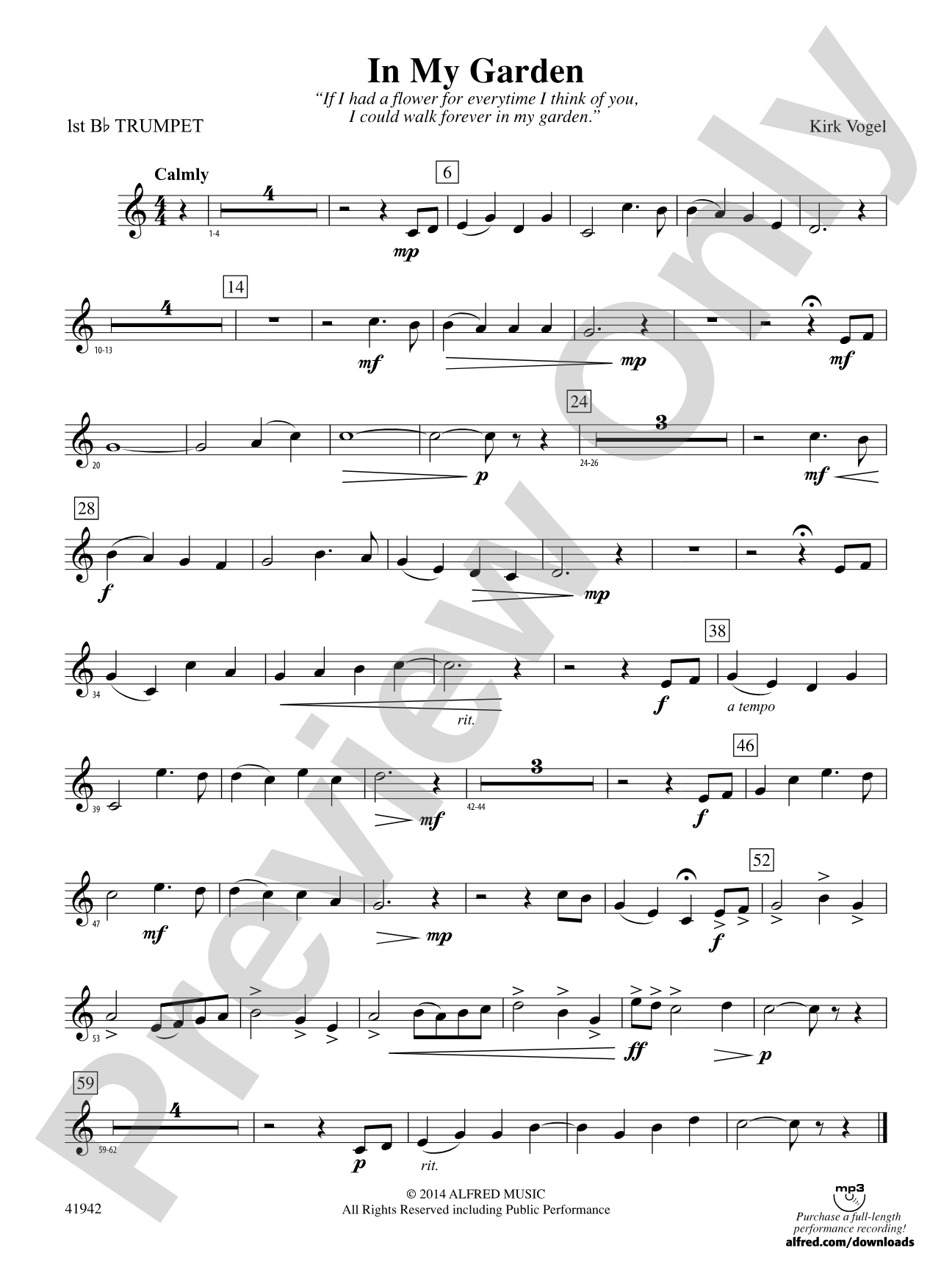 In My Garden: 1st B-flat Trumpet