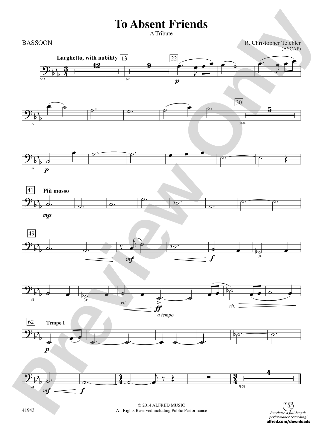 To Absent Friends: Bassoon