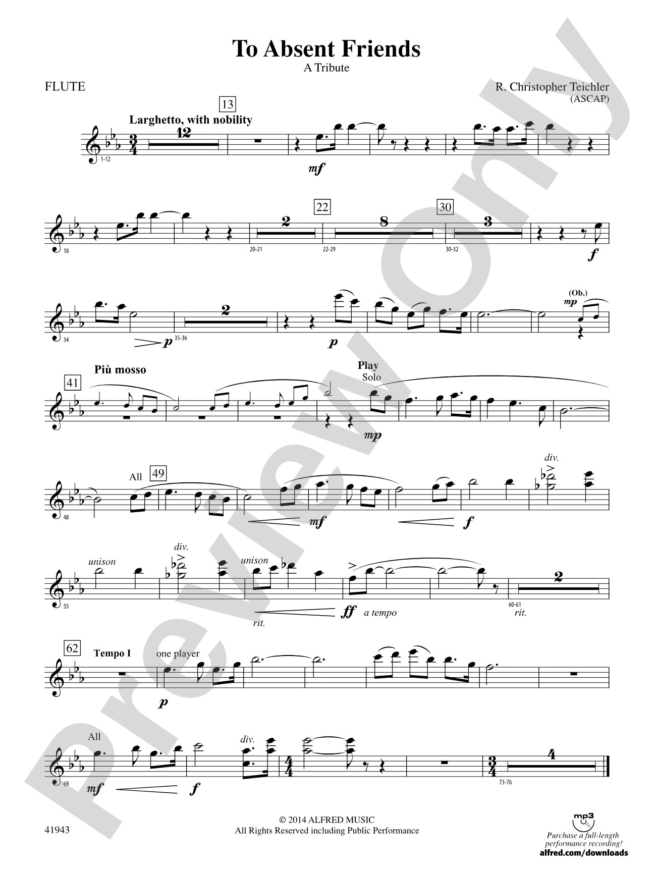 To Absent Friends: Flute