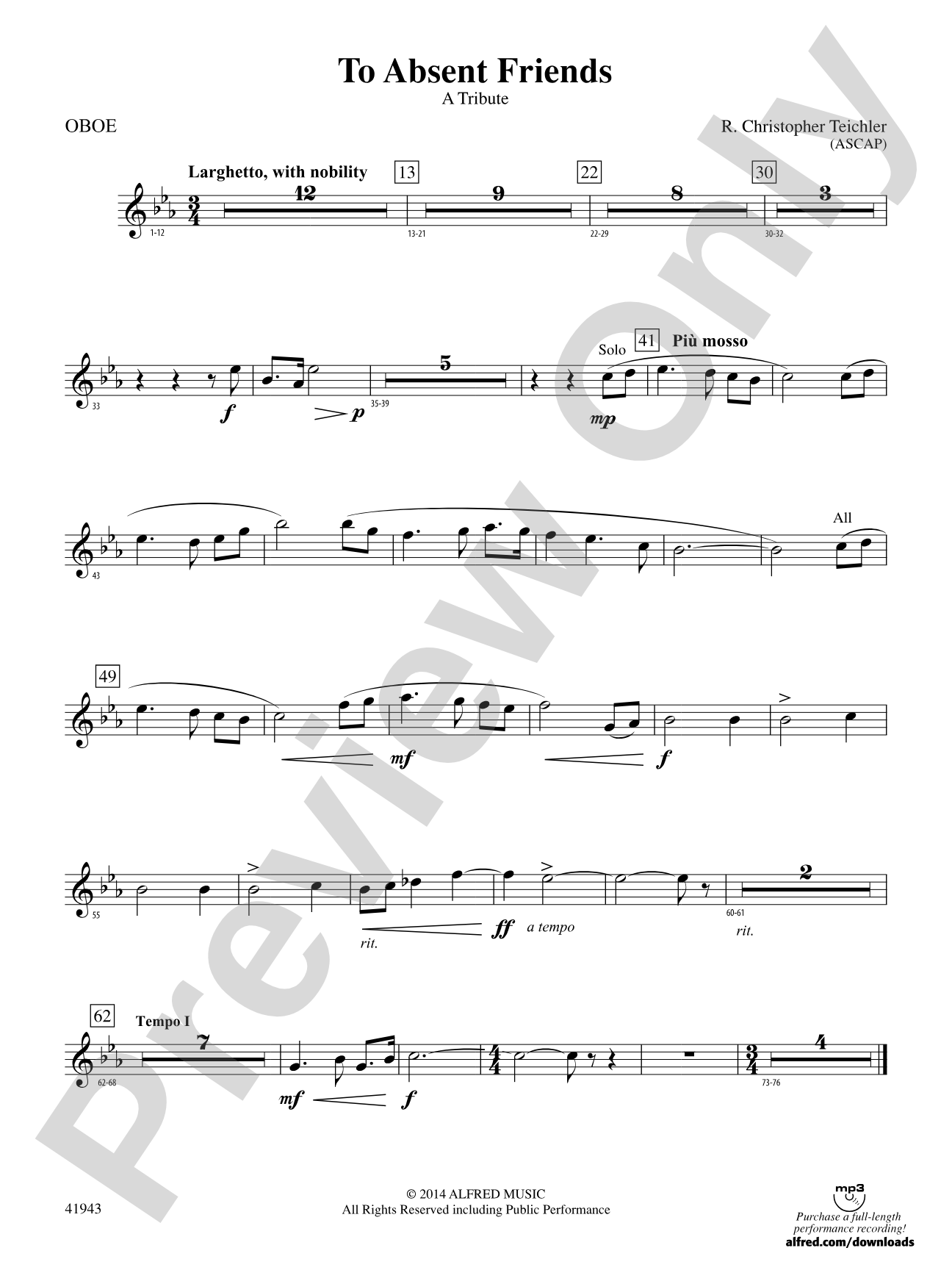 To Absent Friends: Oboe