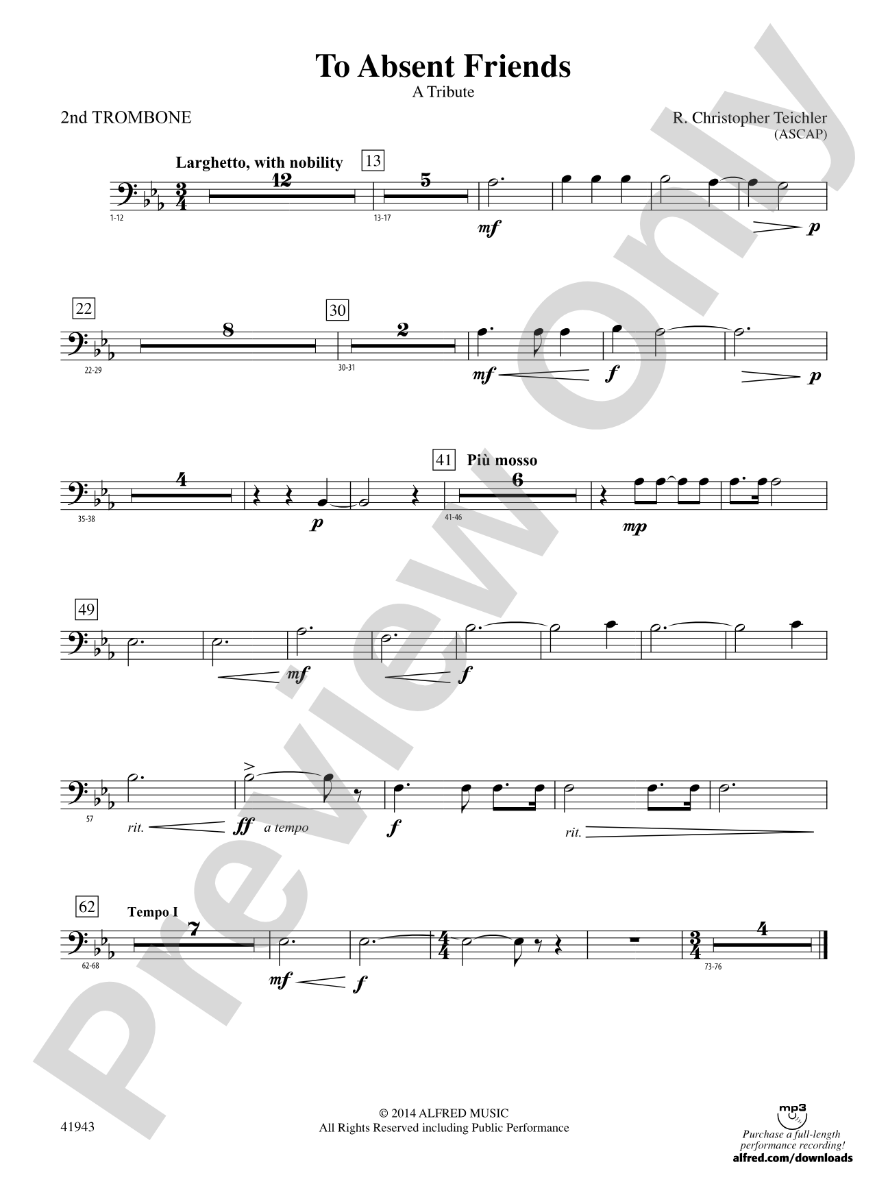 To Absent Friends: 2nd Trombone
