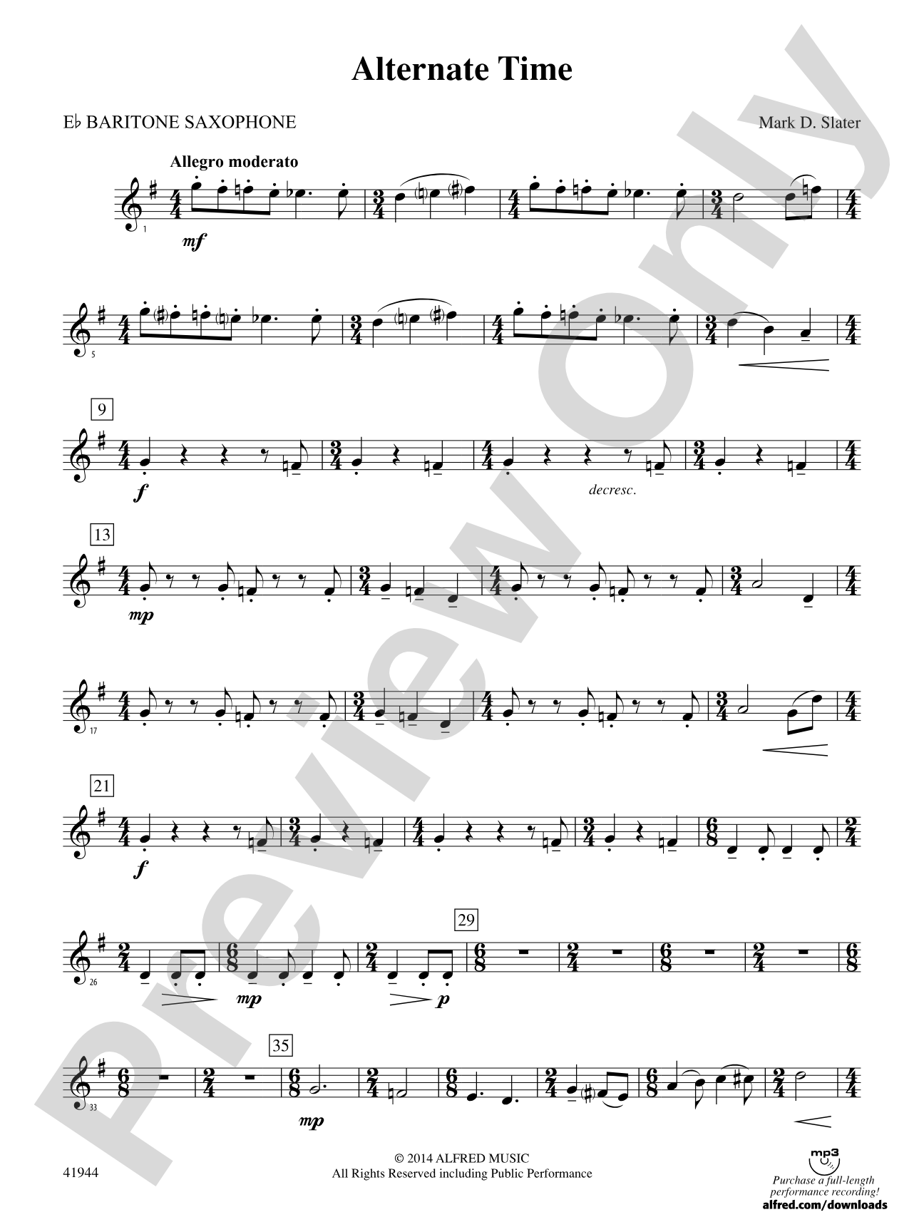 Alternate Time: E-flat Baritone Saxophone