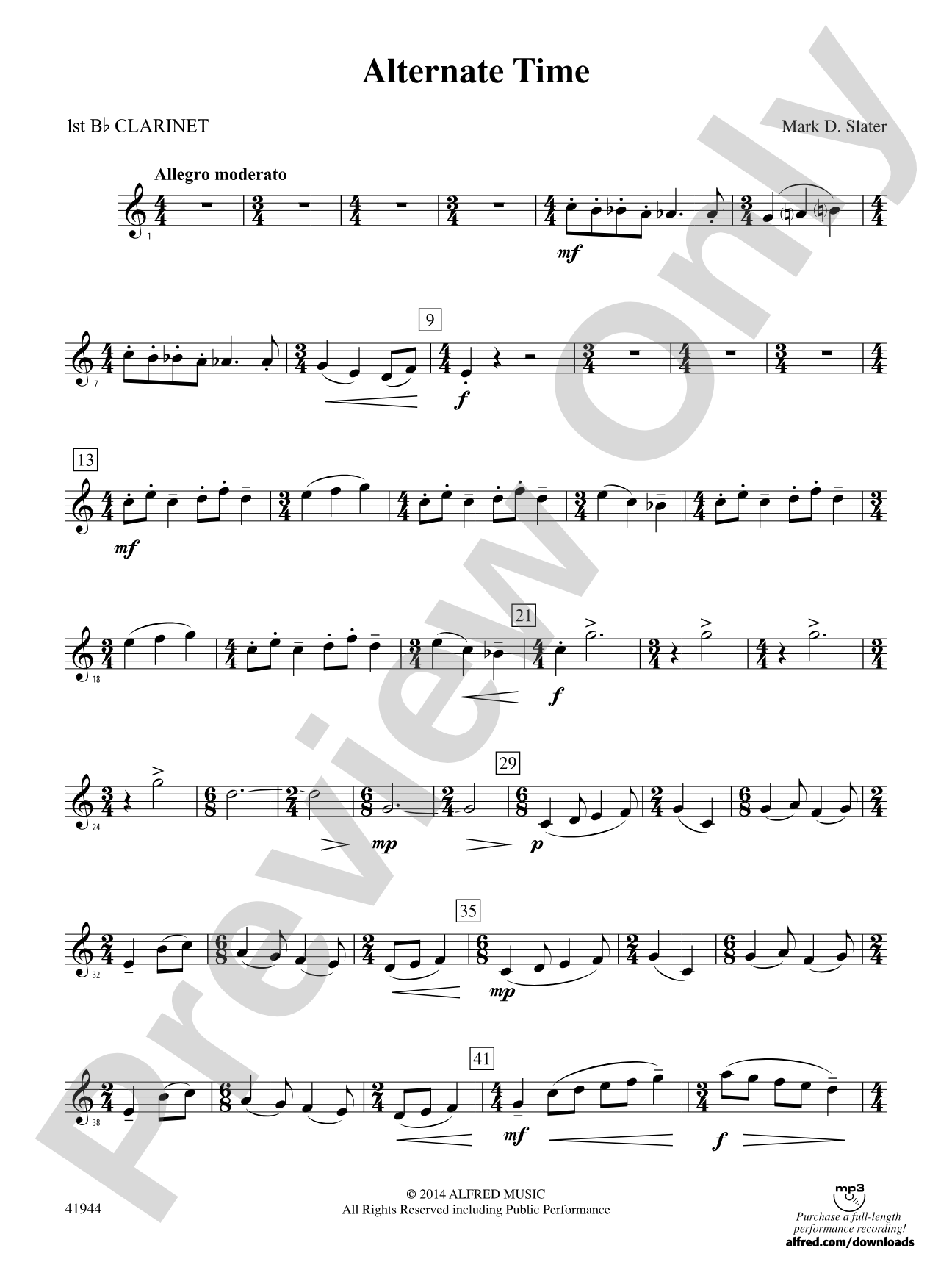 Alternate Time: 1st B-flat Clarinet