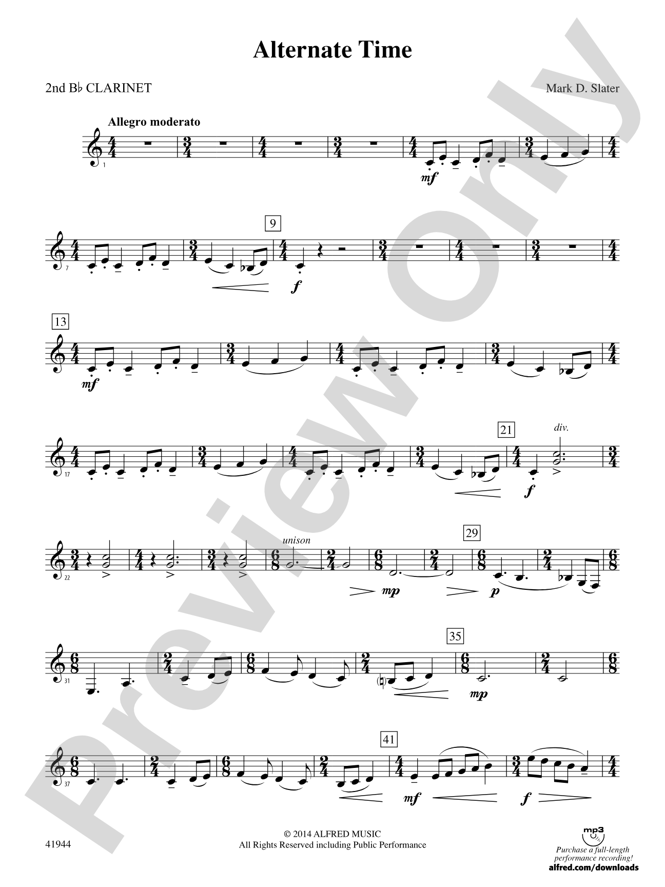 Alternate Time: 2nd B-flat Clarinet