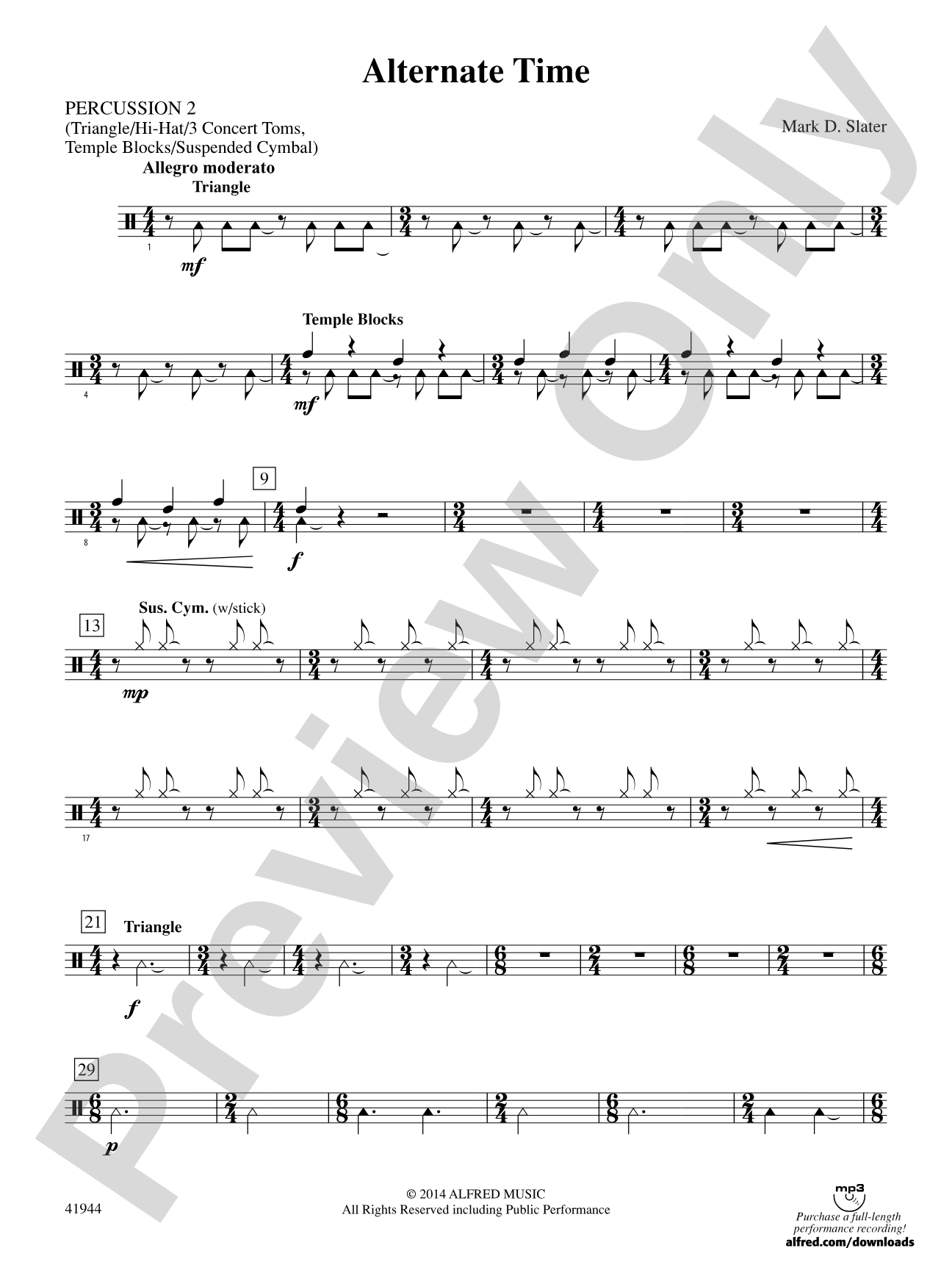 Alternate Time: 2nd Percussion