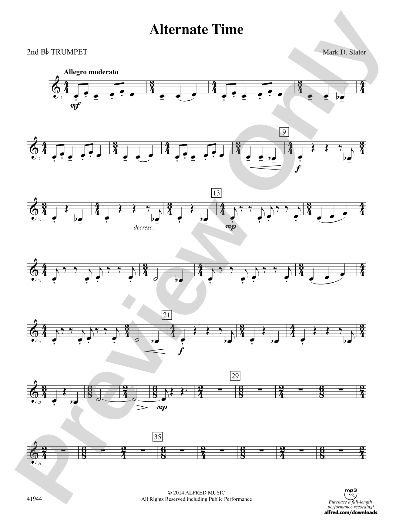 Alternate Time: 2nd B-flat Trumpet