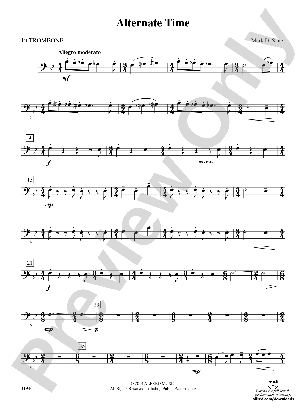 Alternate Time: 1st Trombone