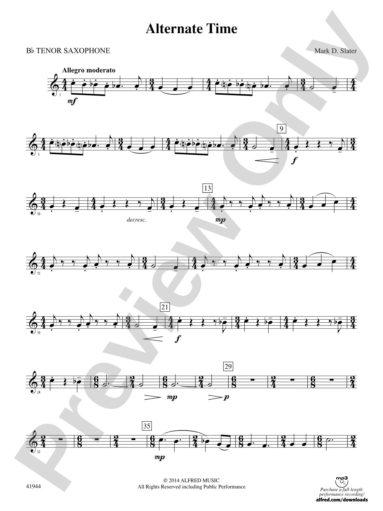 Alternate Time: B-flat Tenor Saxophone