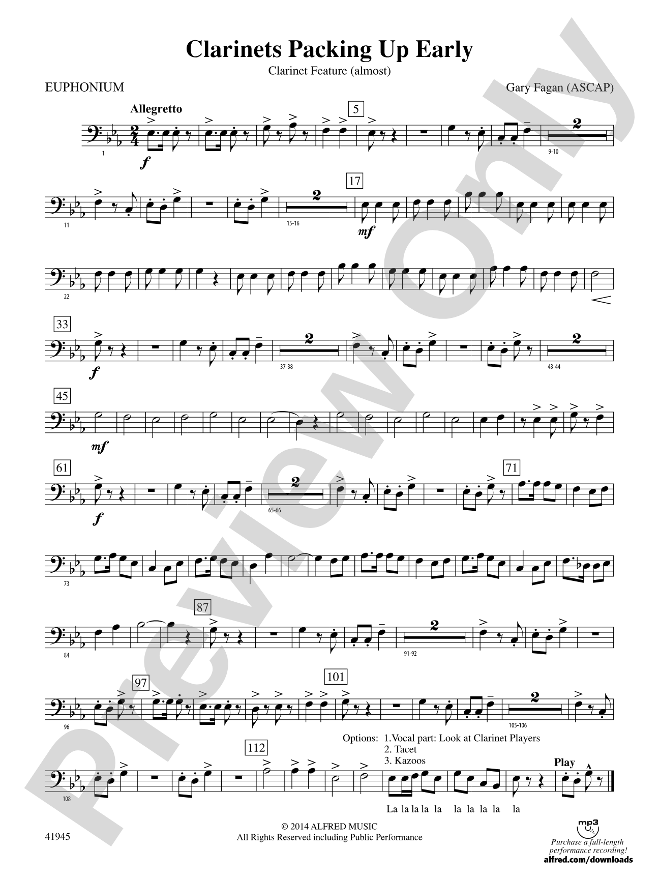 Clarinets Packing Up Early: Baritone B.C.