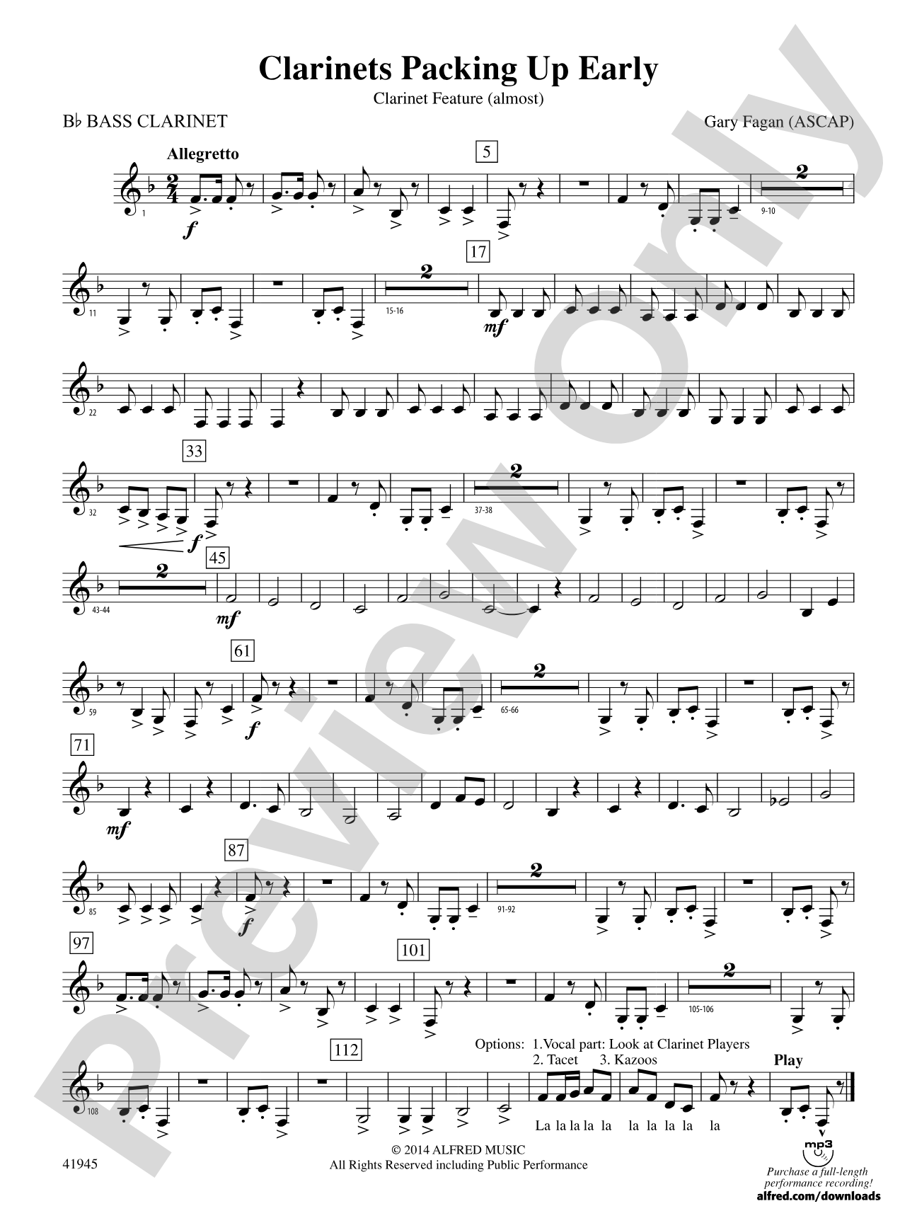 Clarinets Packing Up Early: B-flat Bass Clarinet