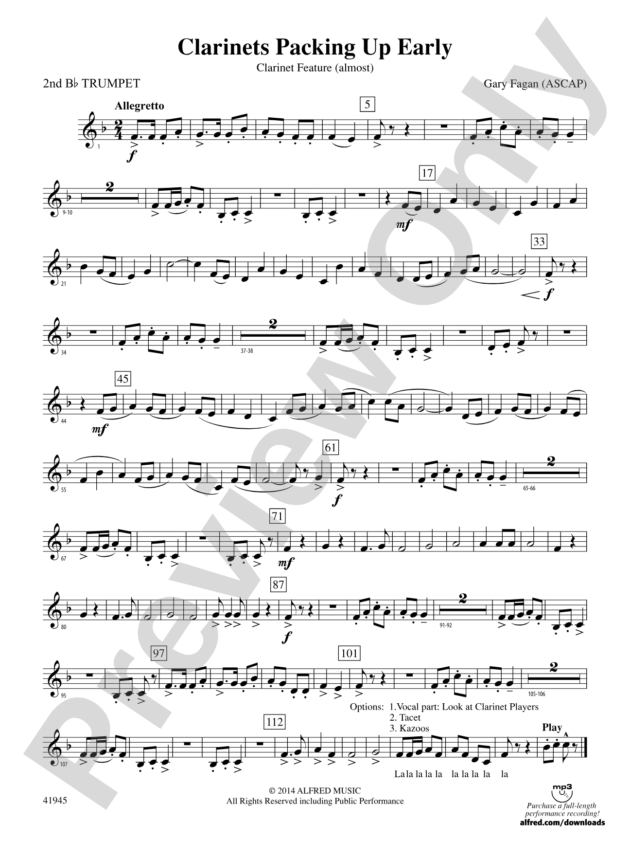 Clarinets Packing Up Early: 2nd B-flat Trumpet