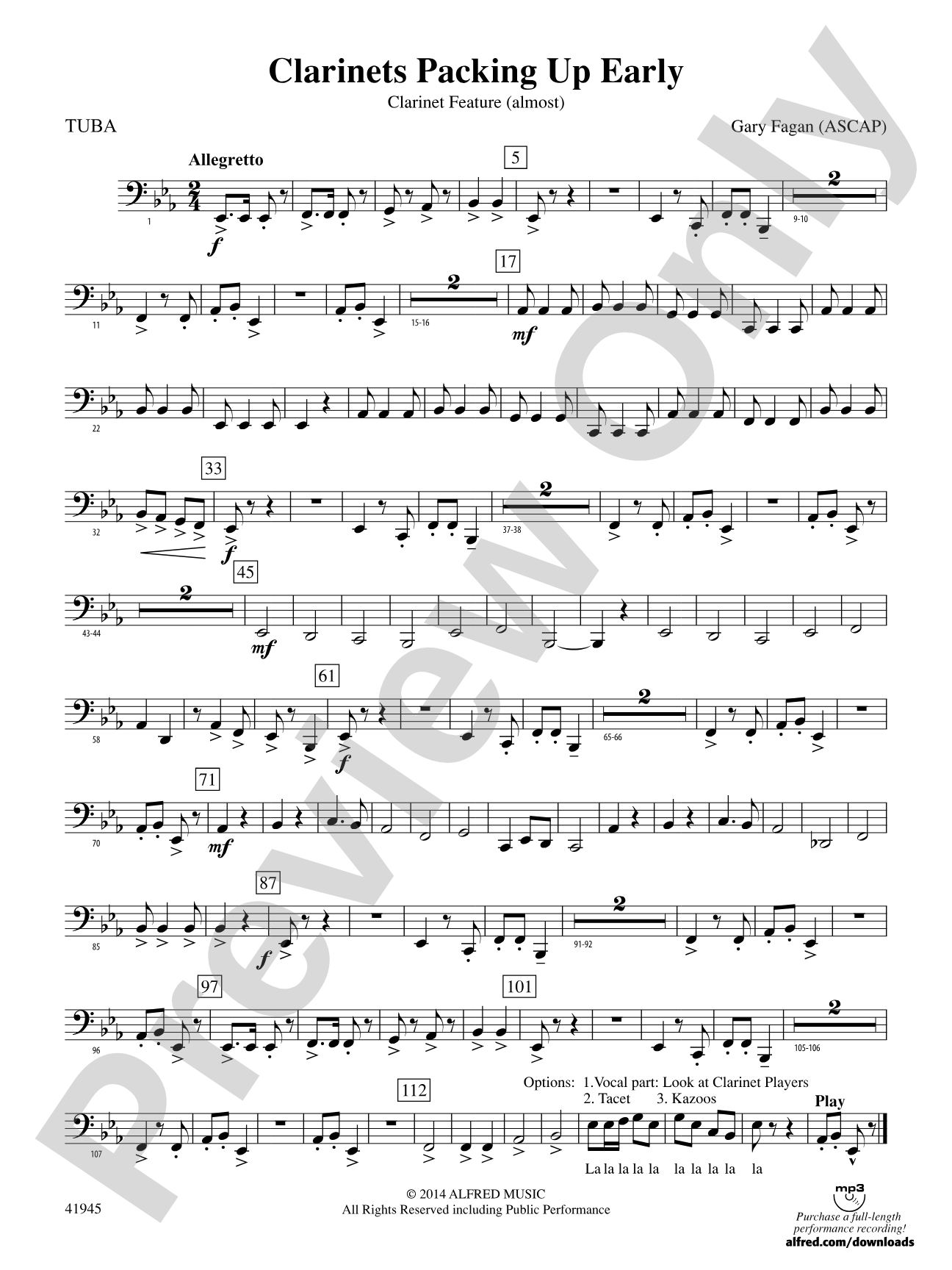 Clarinets Packing Up Early: Tuba