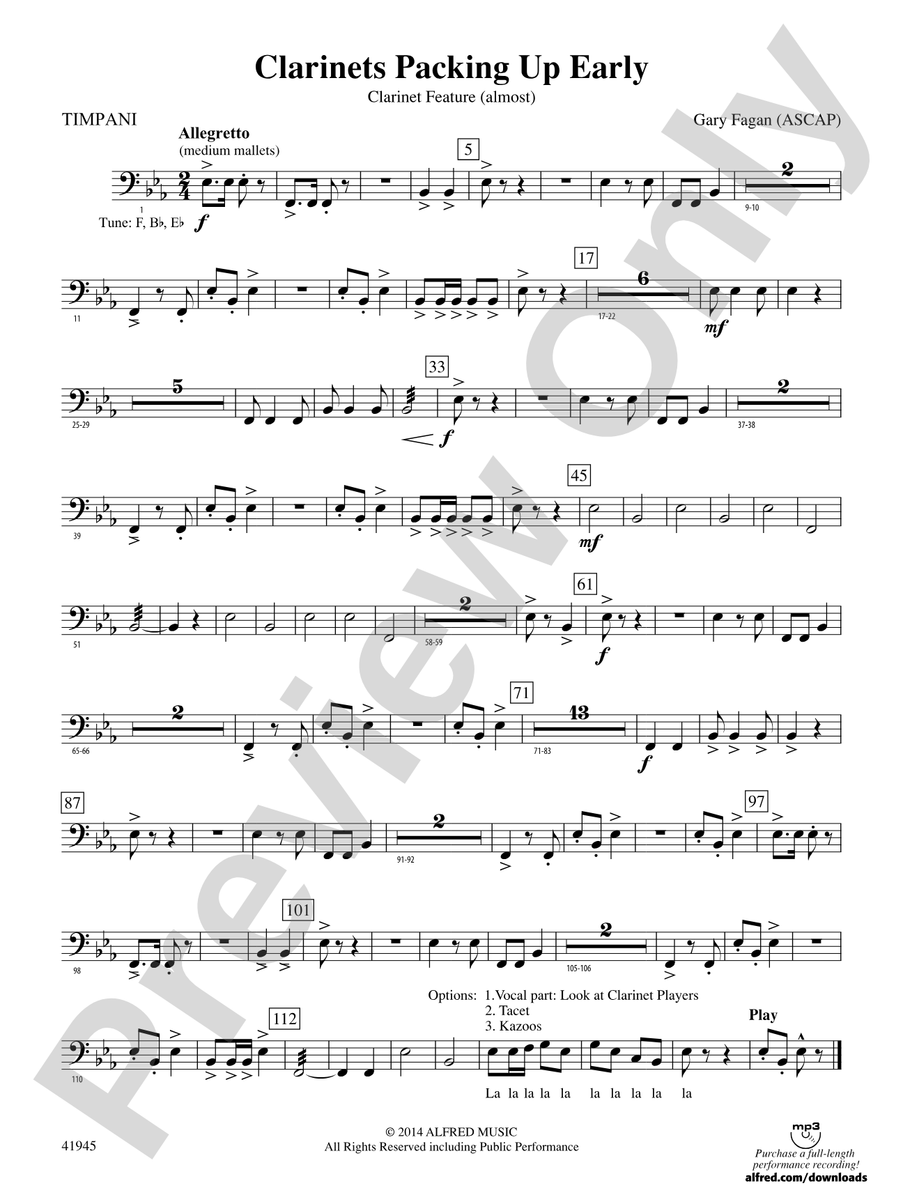 Clarinets Packing Up Early: Timpani