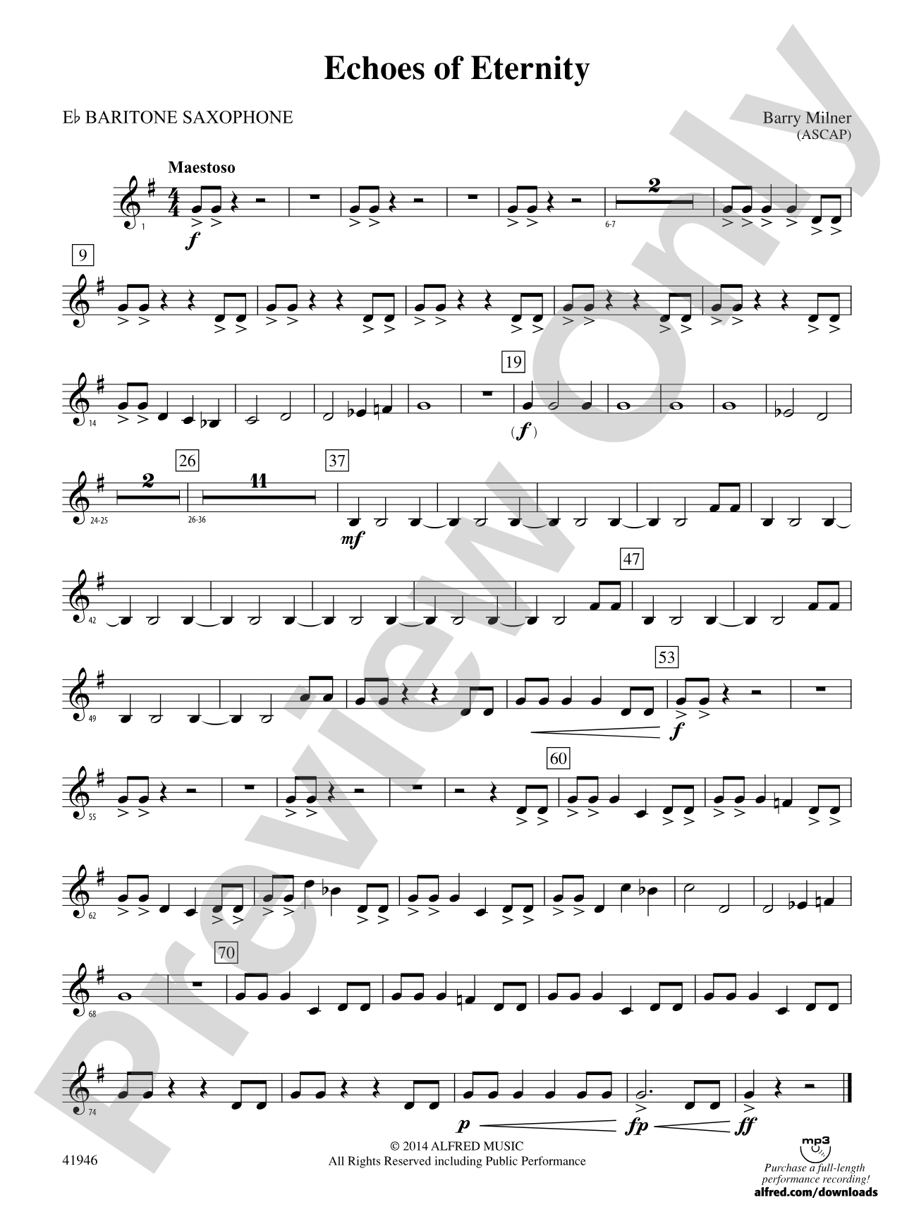 Echoes of Eternity: E-flat Baritone Saxophone