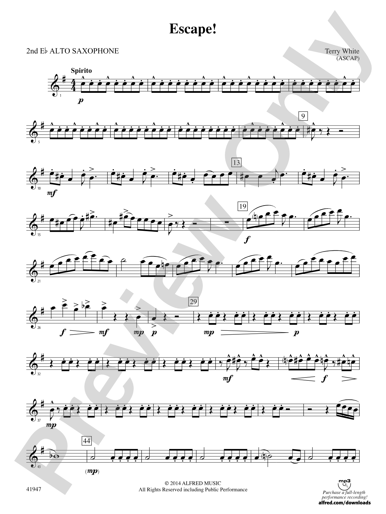 Escape!: 2nd E-flat Alto Saxophone