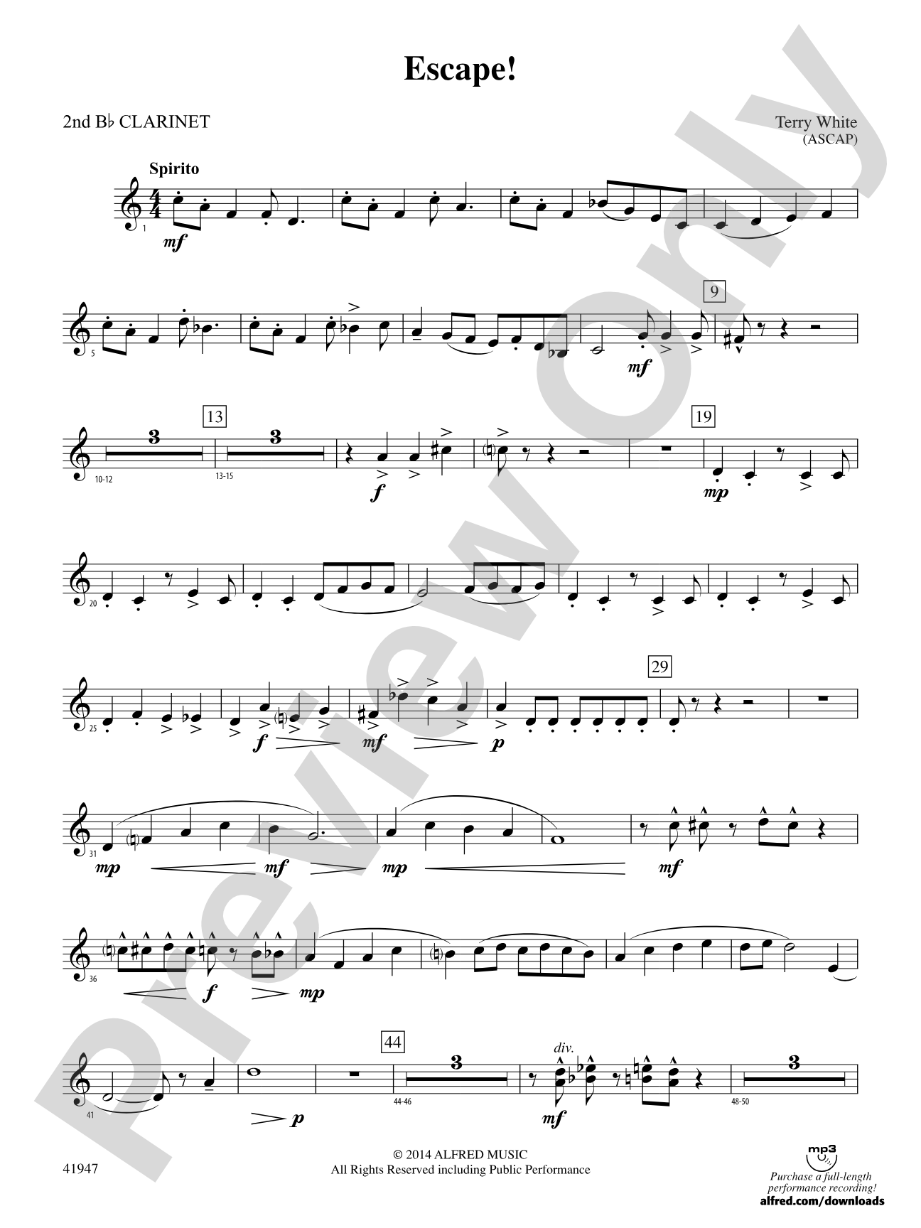 Escape!: 2nd B-flat Clarinet