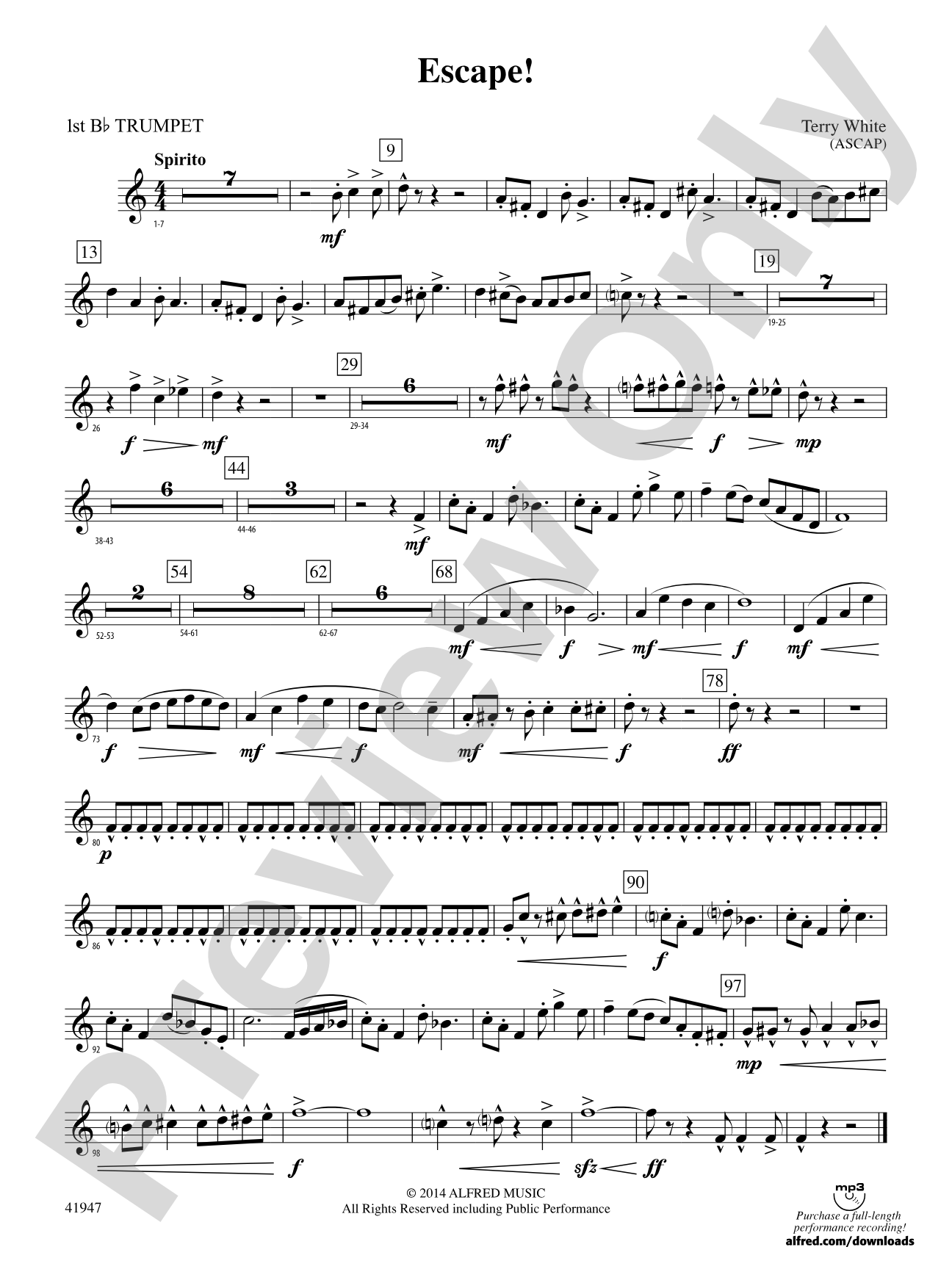 Escape!: 1st B-flat Trumpet