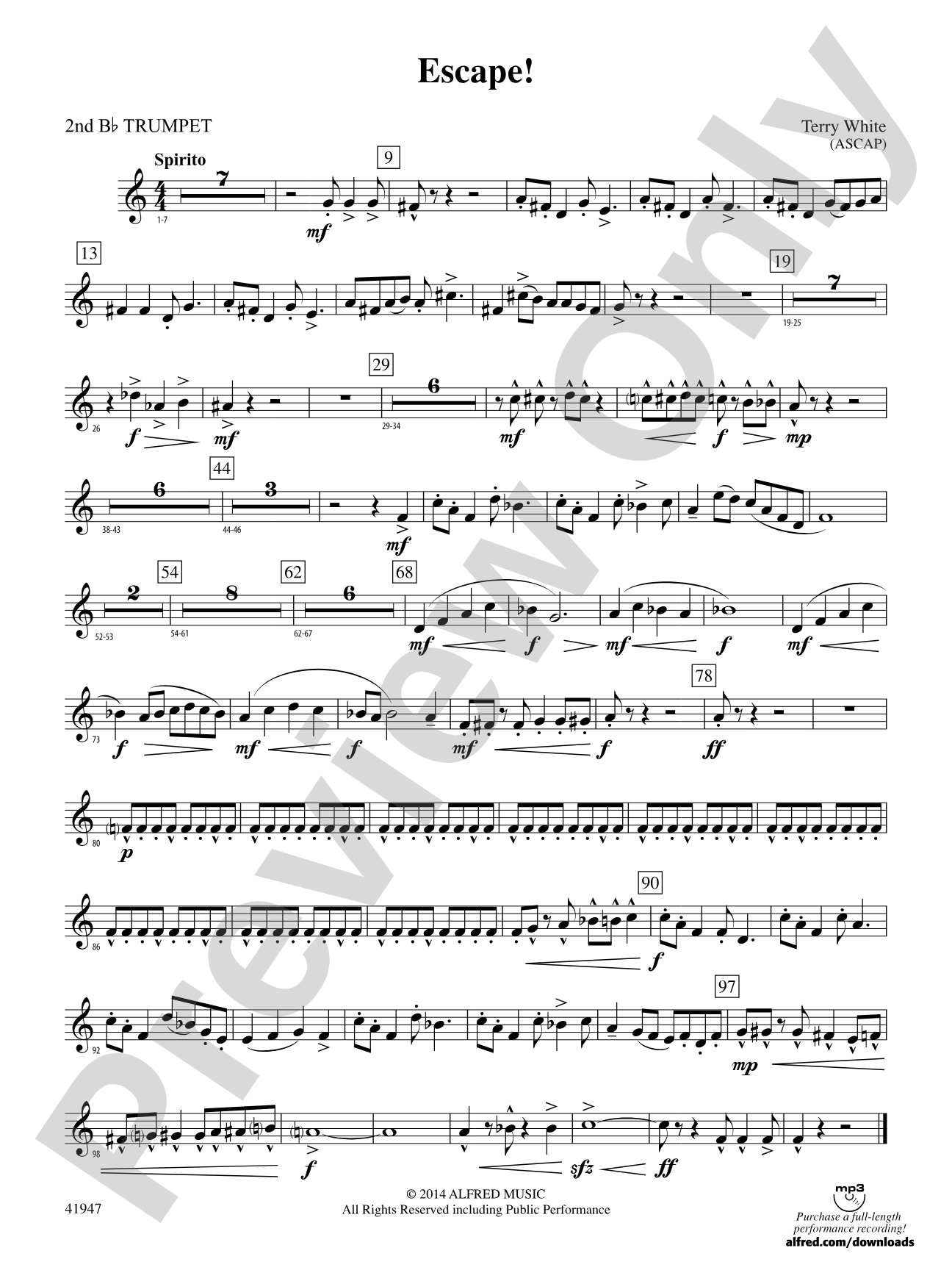 Escape!: 2nd B-flat Trumpet