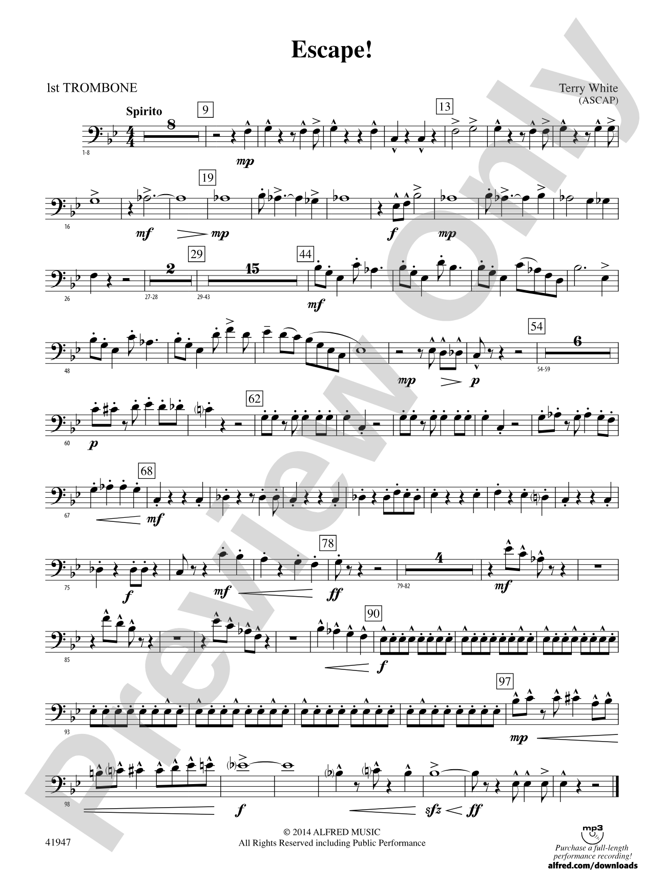 Escape!: 1st Trombone