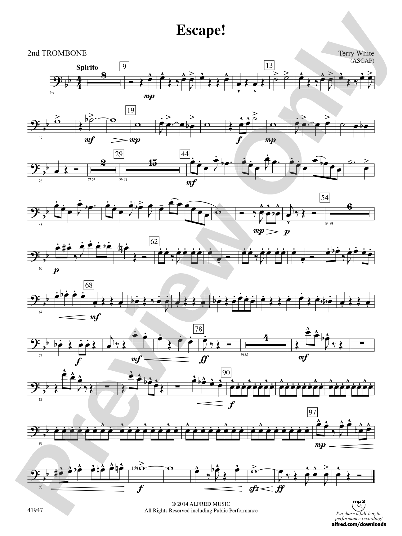 Escape!: 2nd Trombone